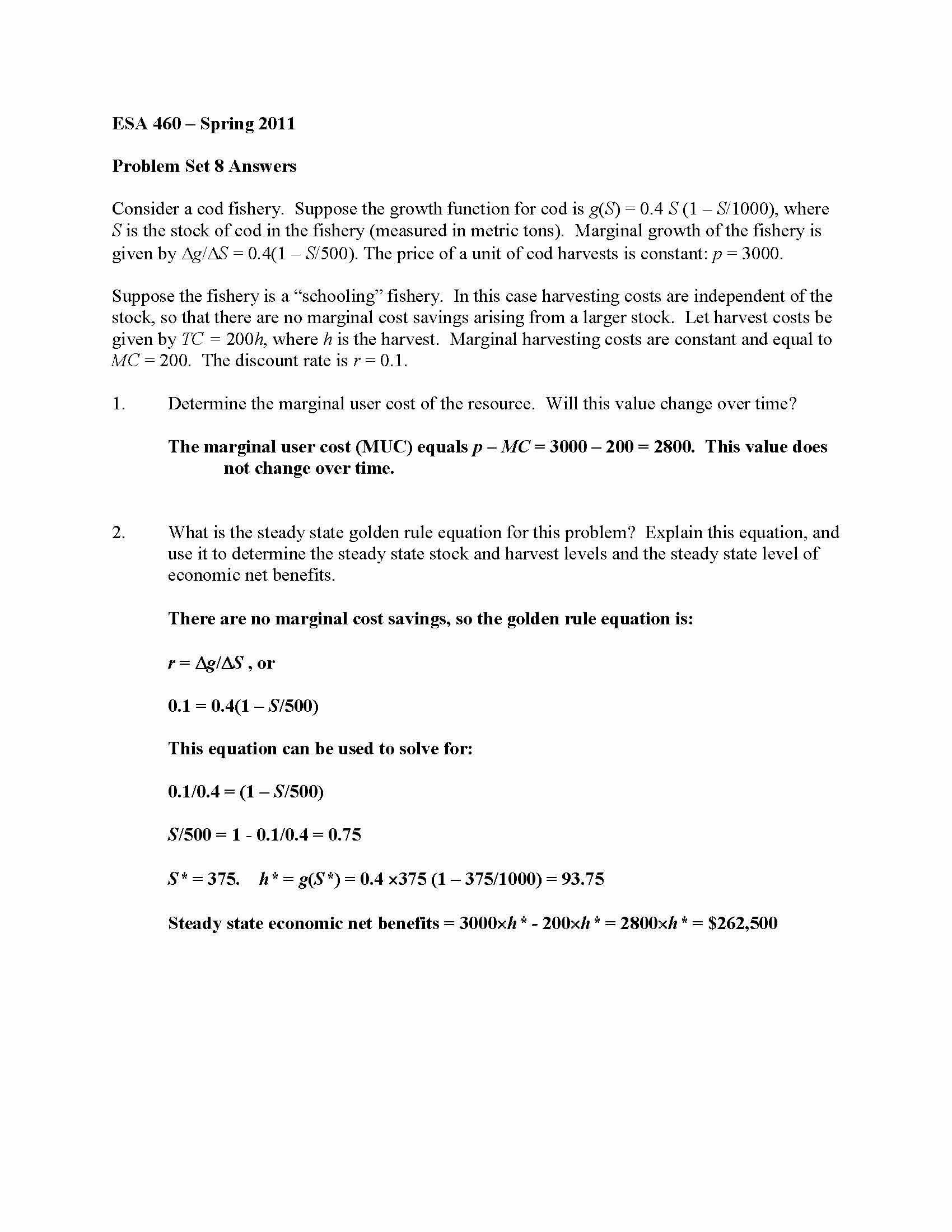 Natural Resource Economics