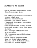 Nutrition Exam 1 Study Guide