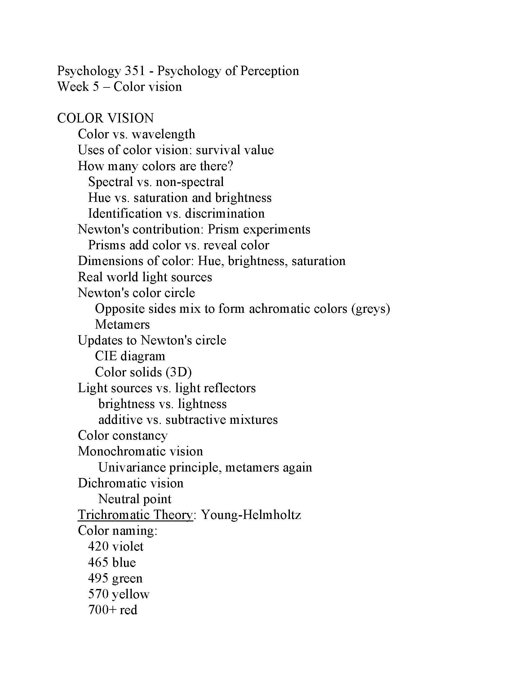 PSYCHOLOGY OF PERCEPTION