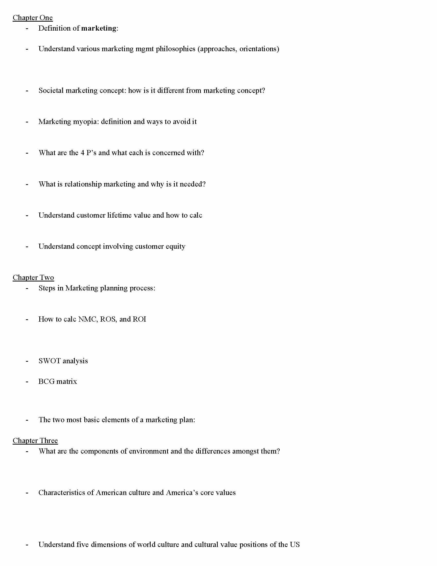 Principles of Marketing Management