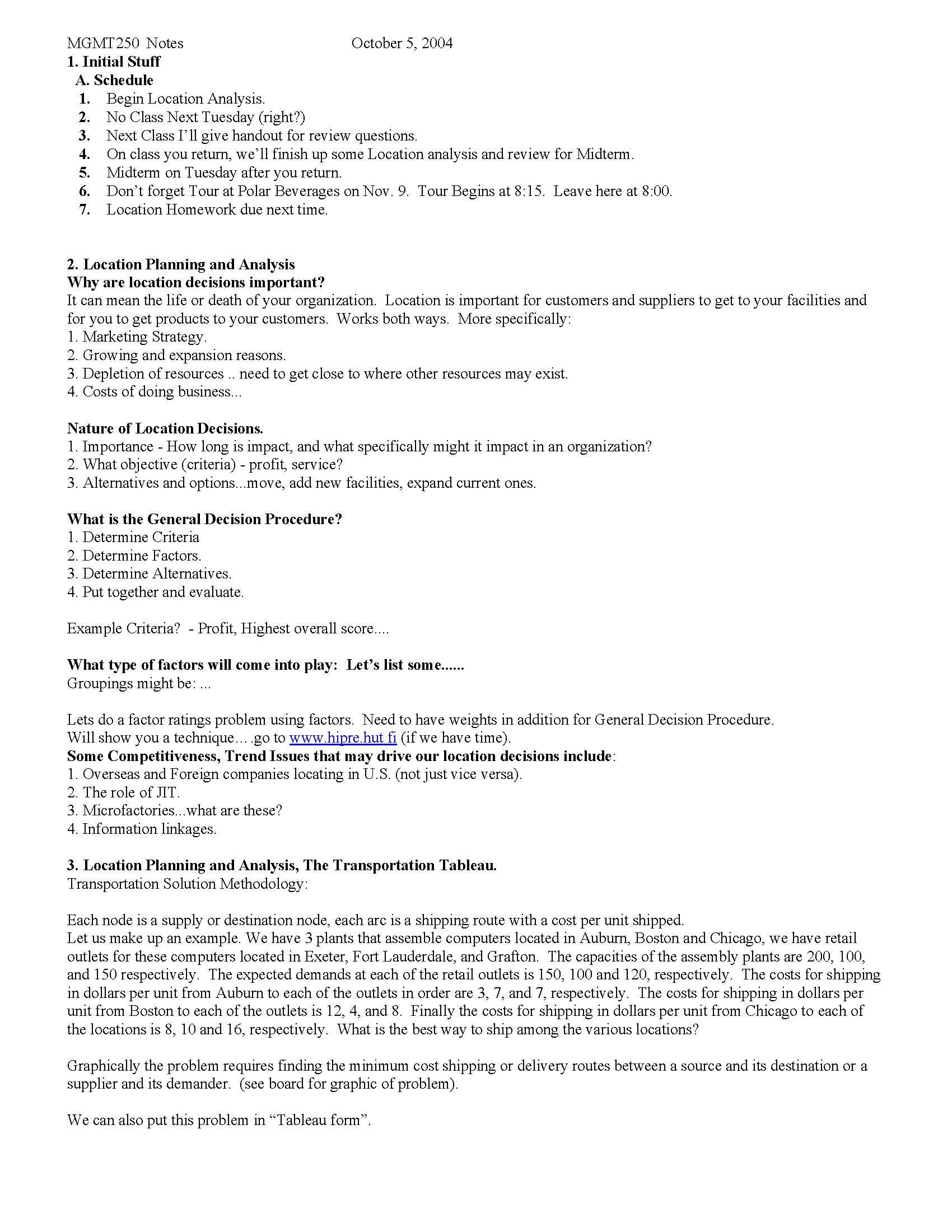 OPERATIONS MANAGEMENT