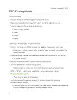 Photosynthesis / Biofuels