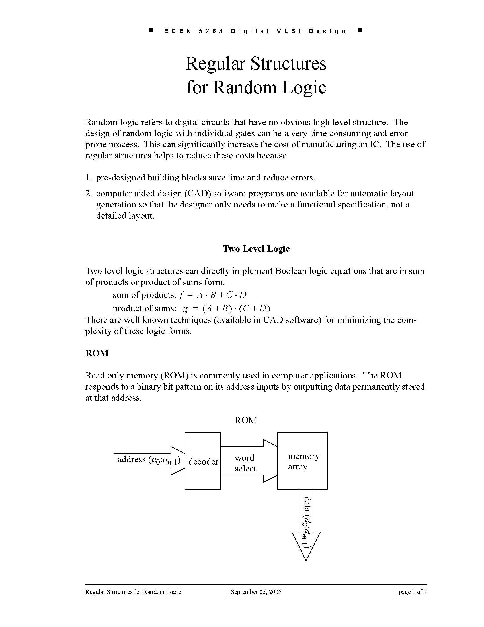 VLSI DIGITAL SYS DES
