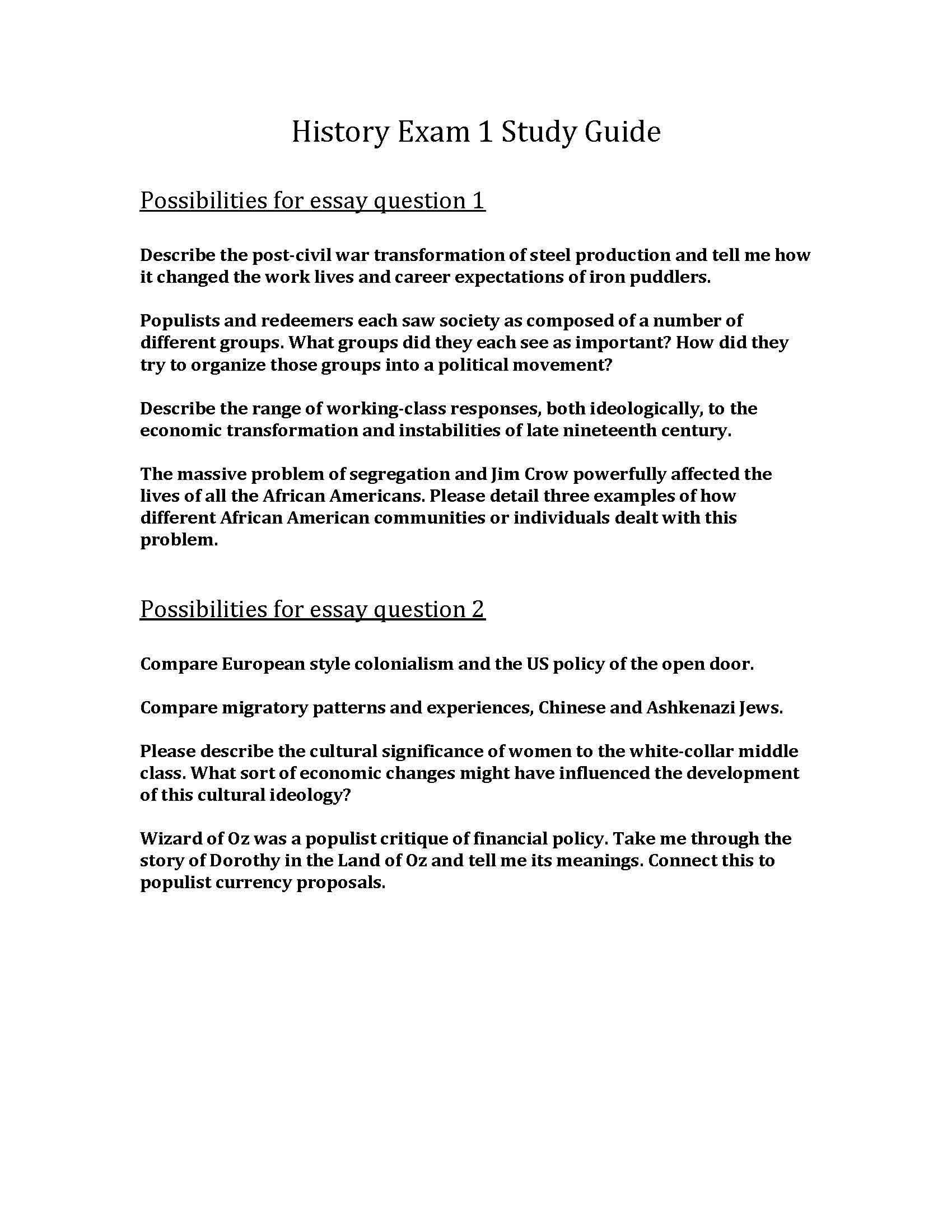 Survey of United States History II