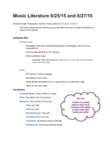 First week notes