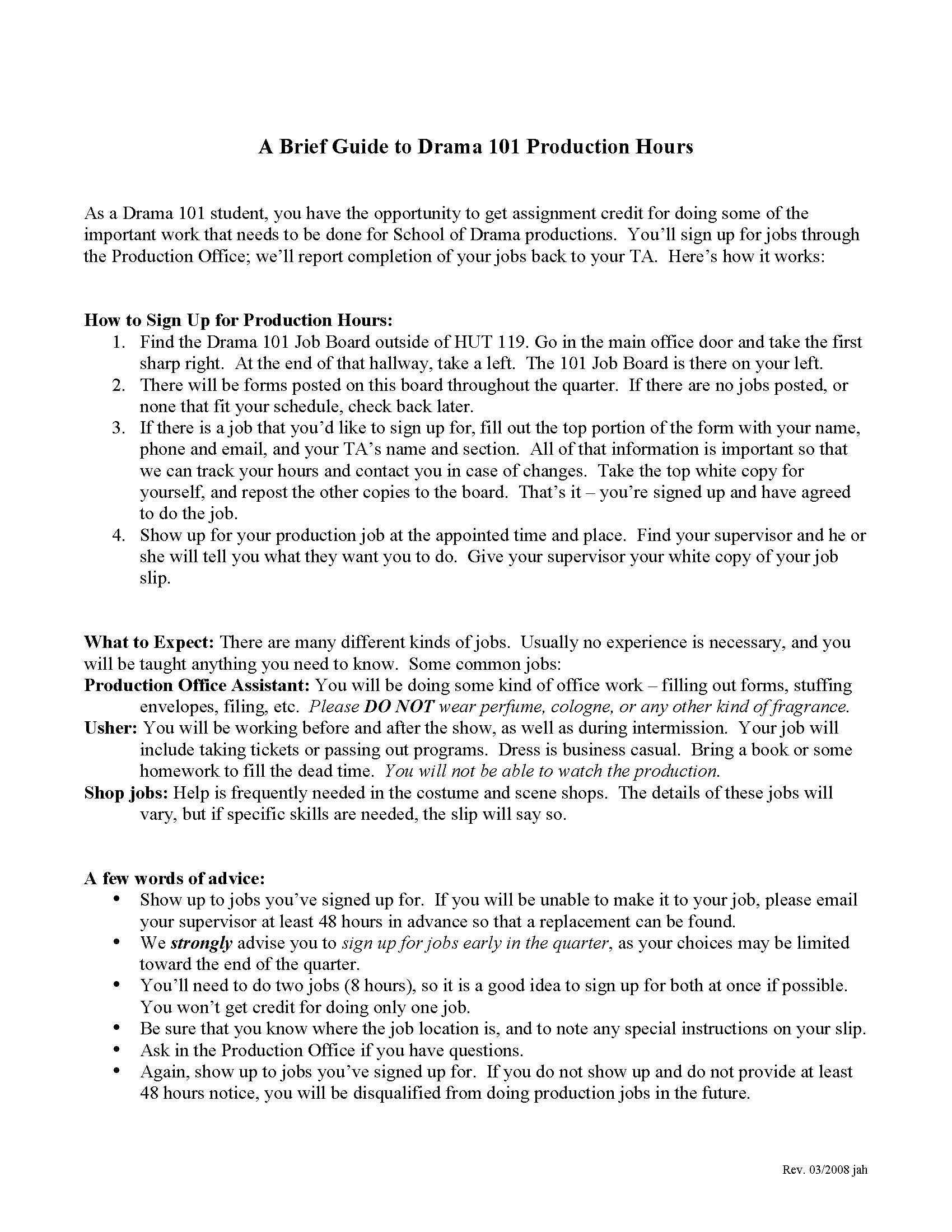 INTRO TO THEATRE