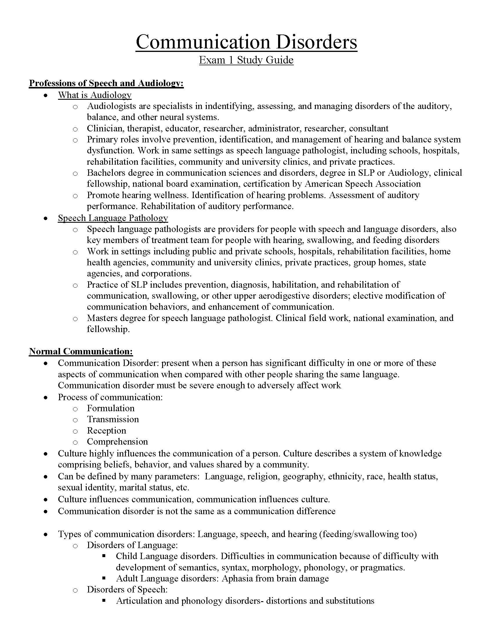 Introduction to Communication Disorders