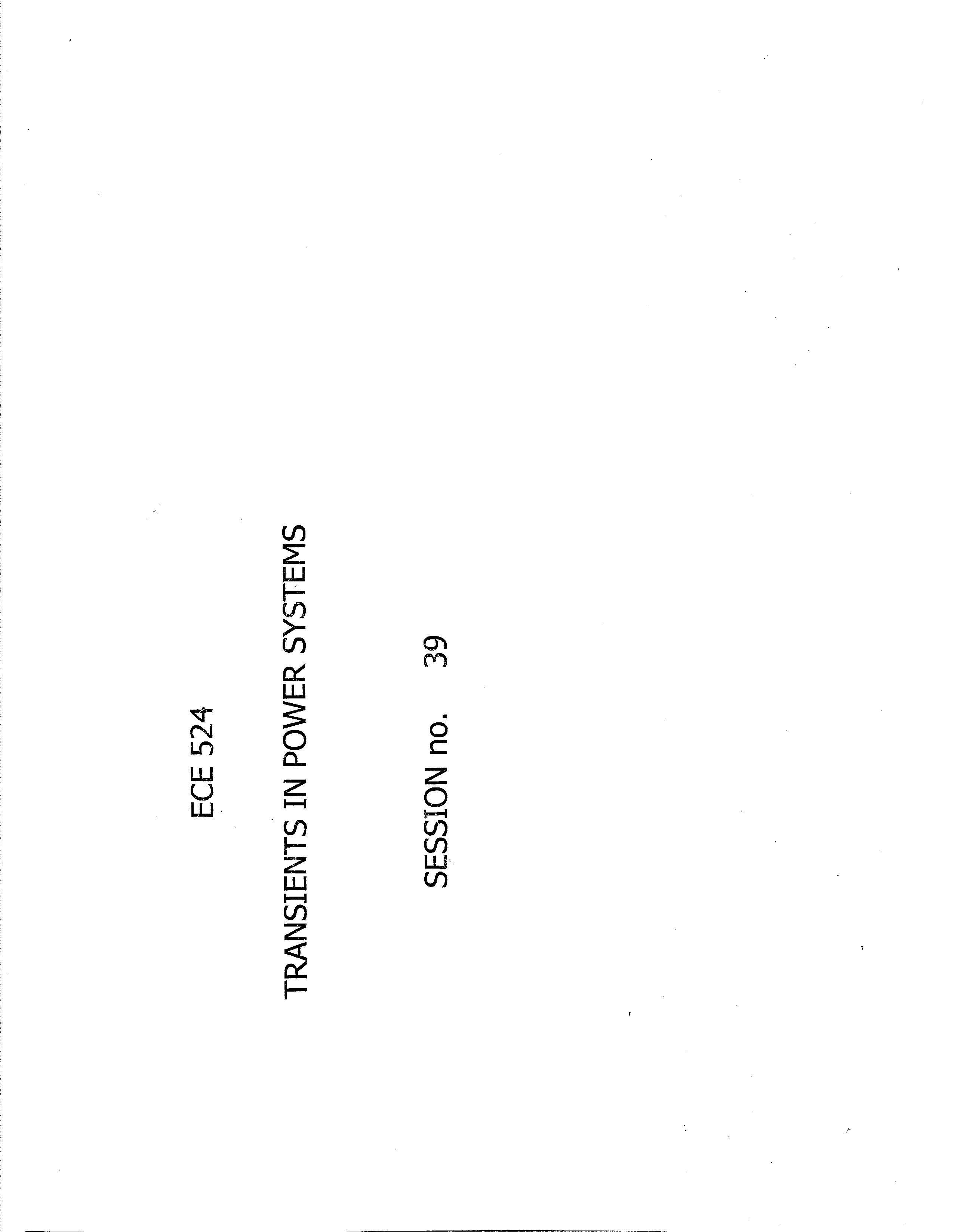Transients in Power Systems