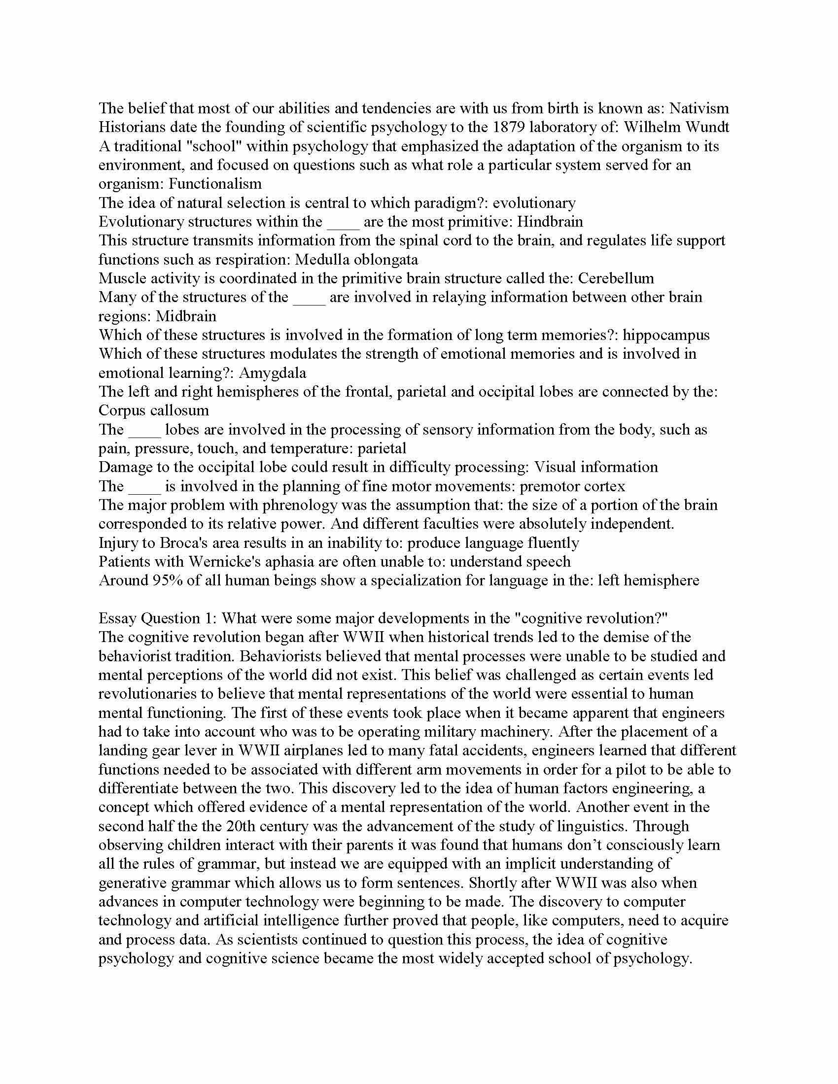 Introductory Cognitive Psychology