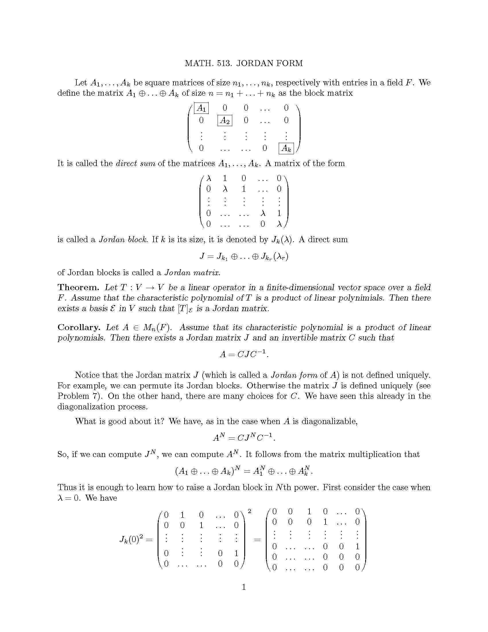 Intro Lin Algebra
