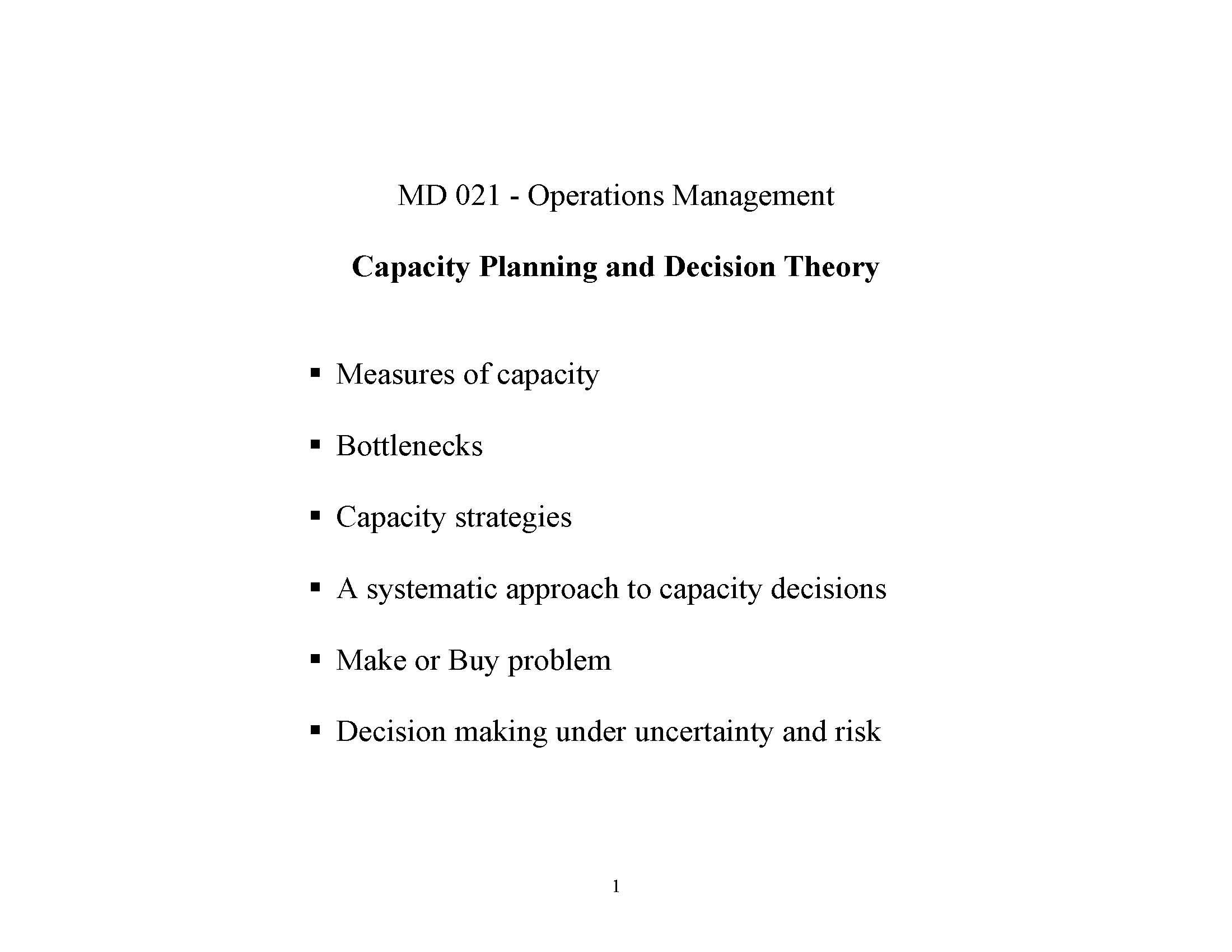 Operations Management