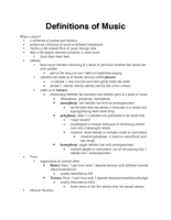 Definitions of Music- Week 1 Notes