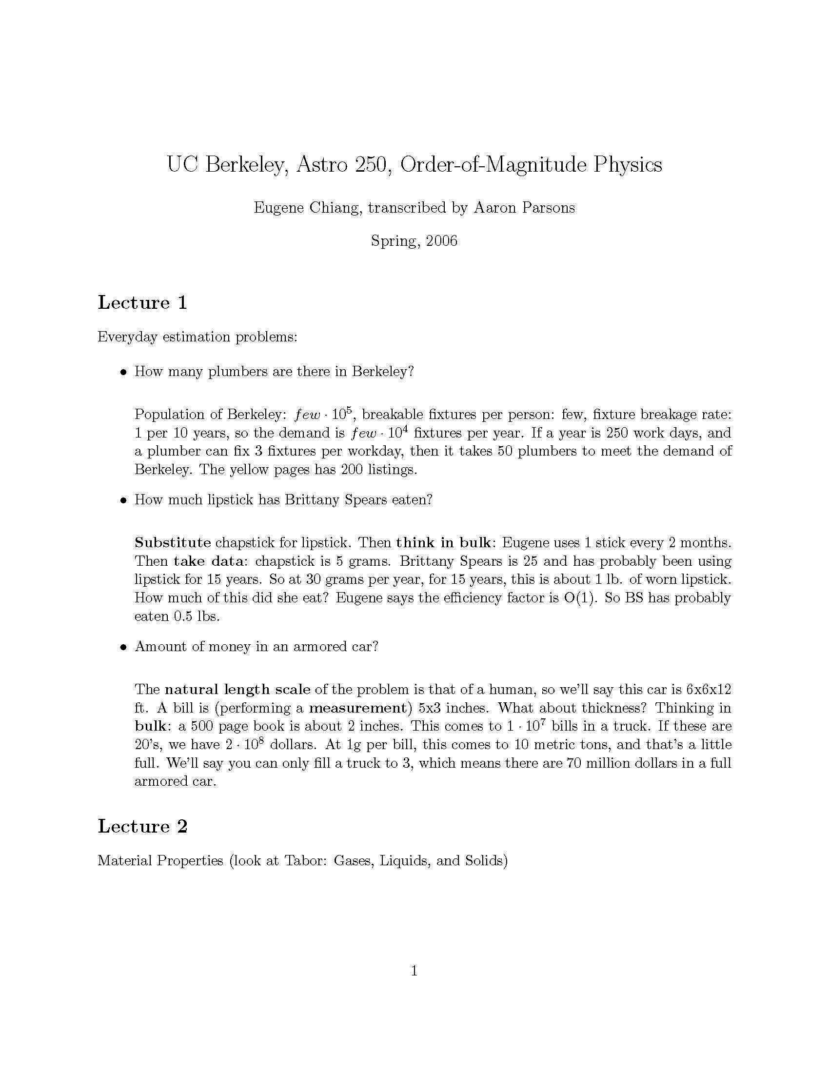 Special Topics in Astrophysics