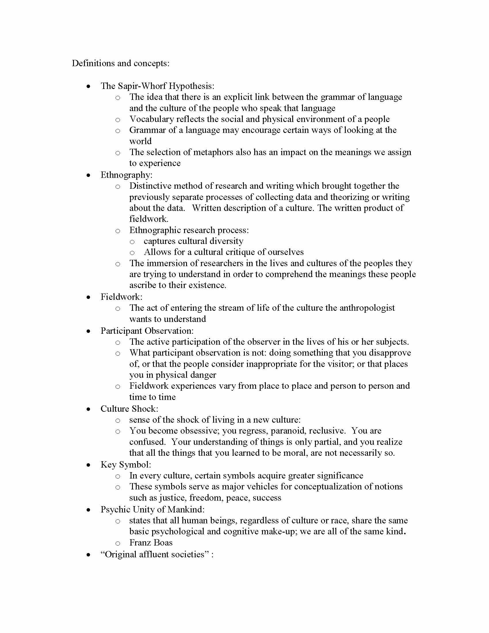 CULTURAL ANTHROPOLOGY