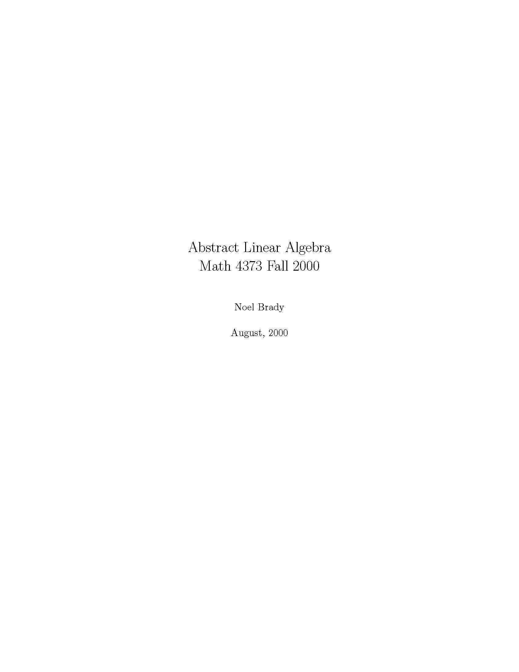Abstract Linear Algebra