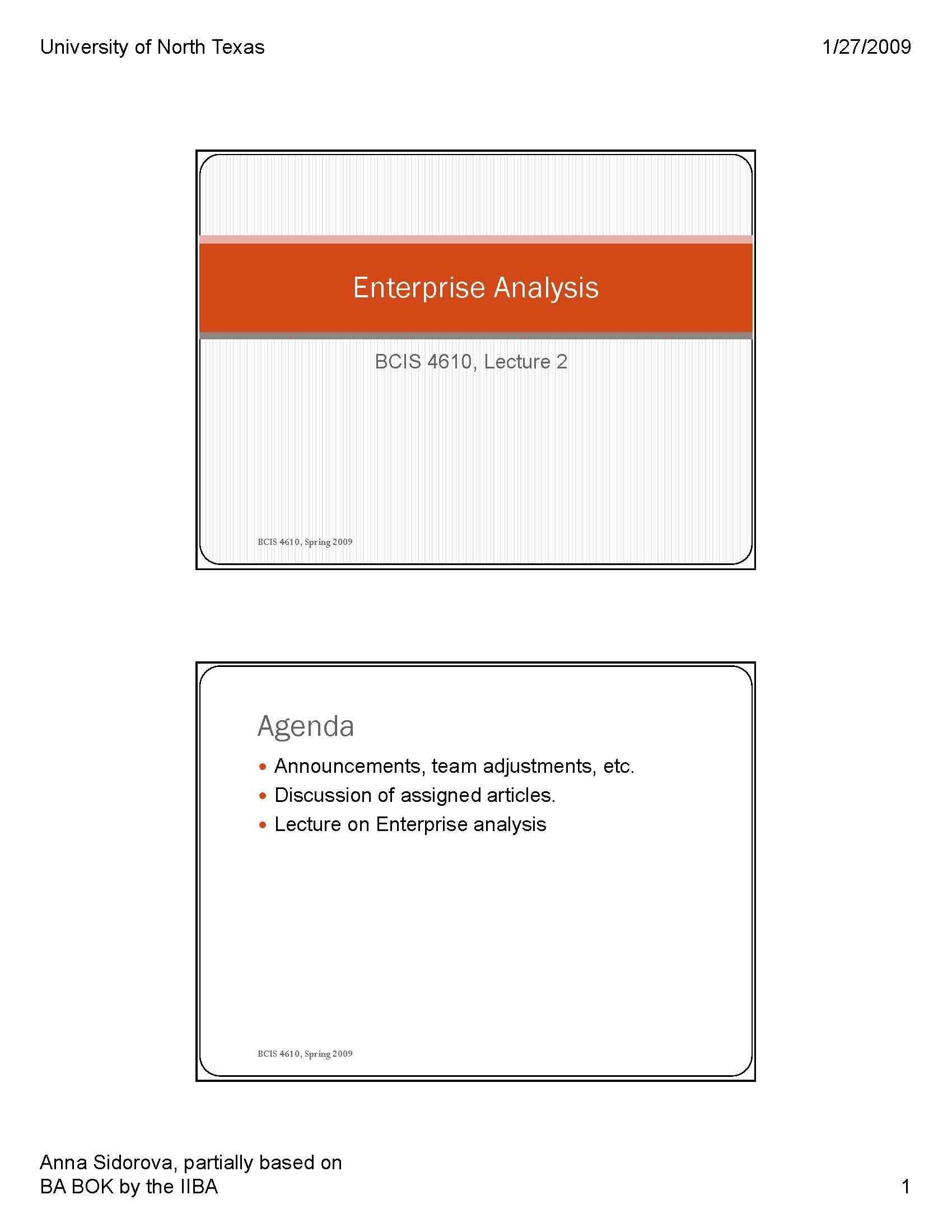 Analysis of Business Information Systems