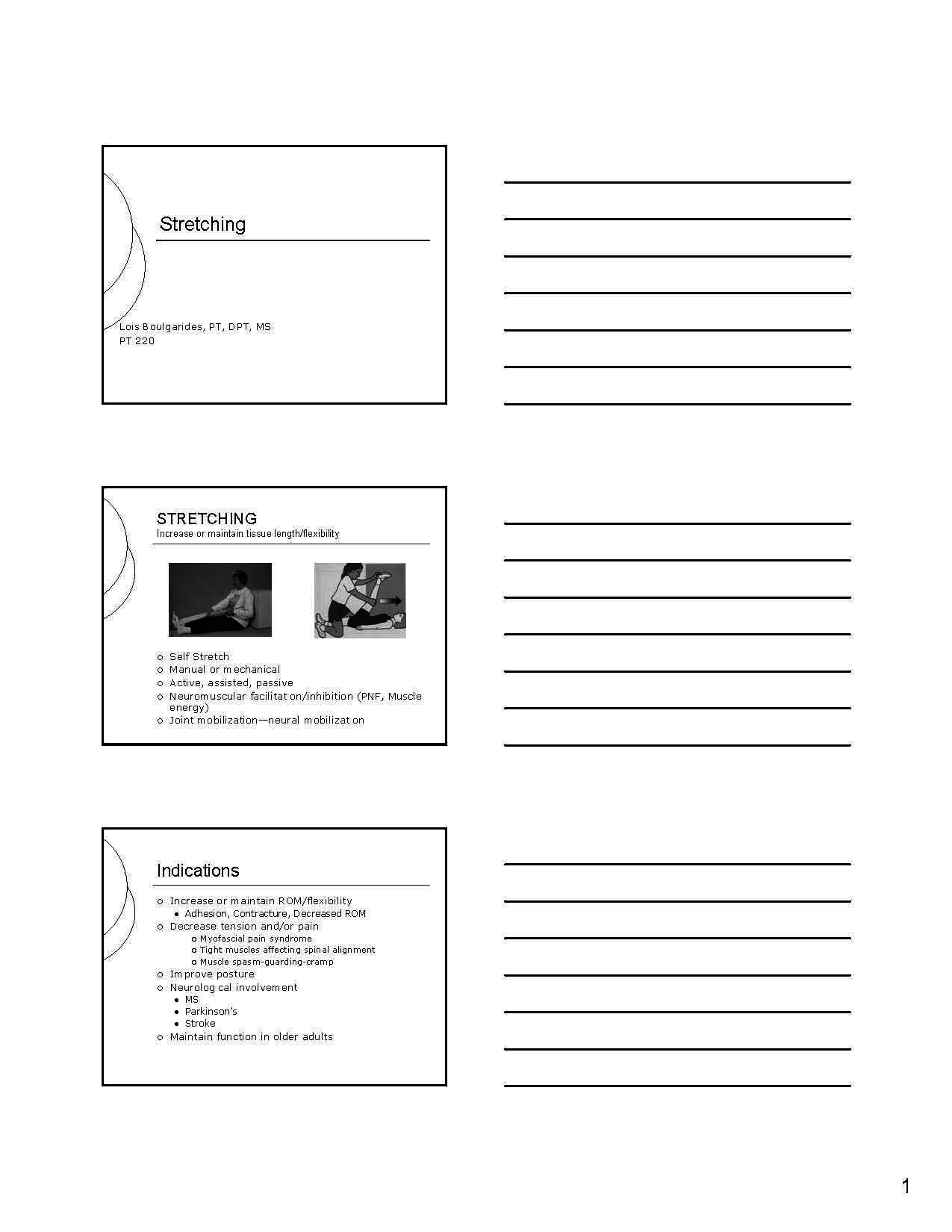 Therapeutic Exercise I