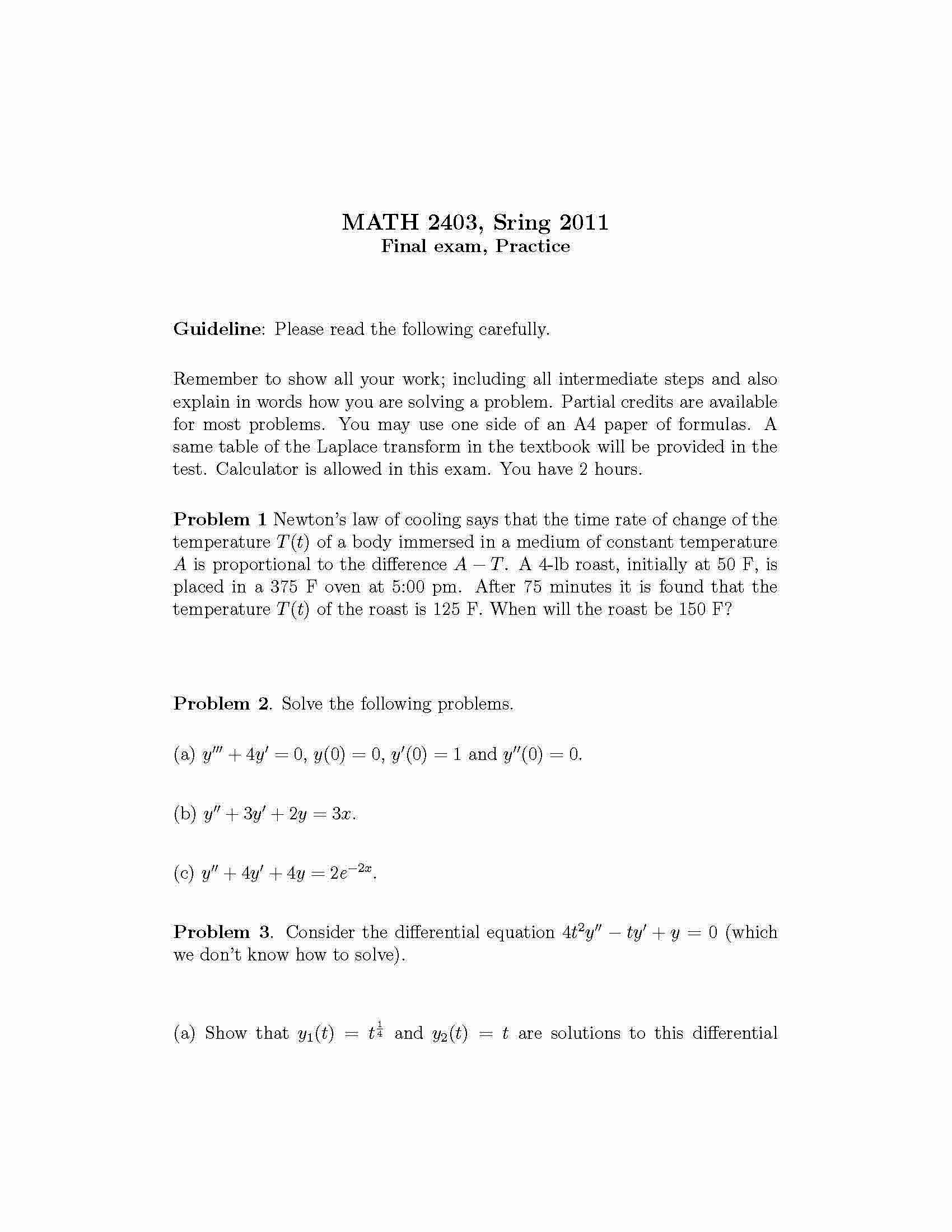 Differential Equations