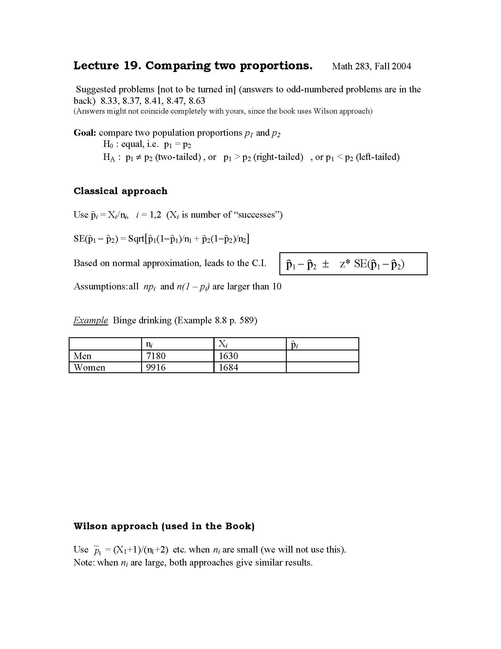 Intro to Applied Statistics