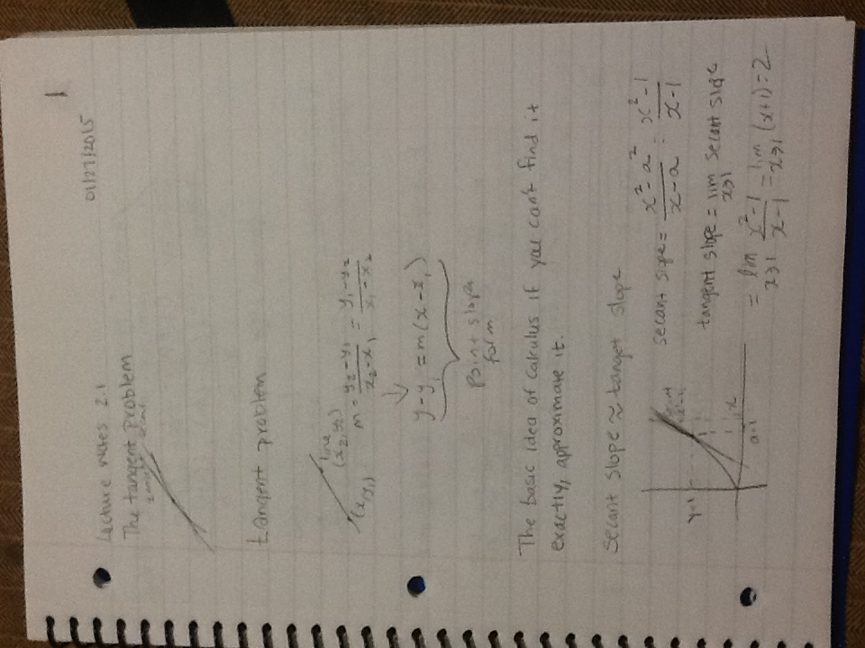 Calc 1 - 2.1 and 2.2 Notes
