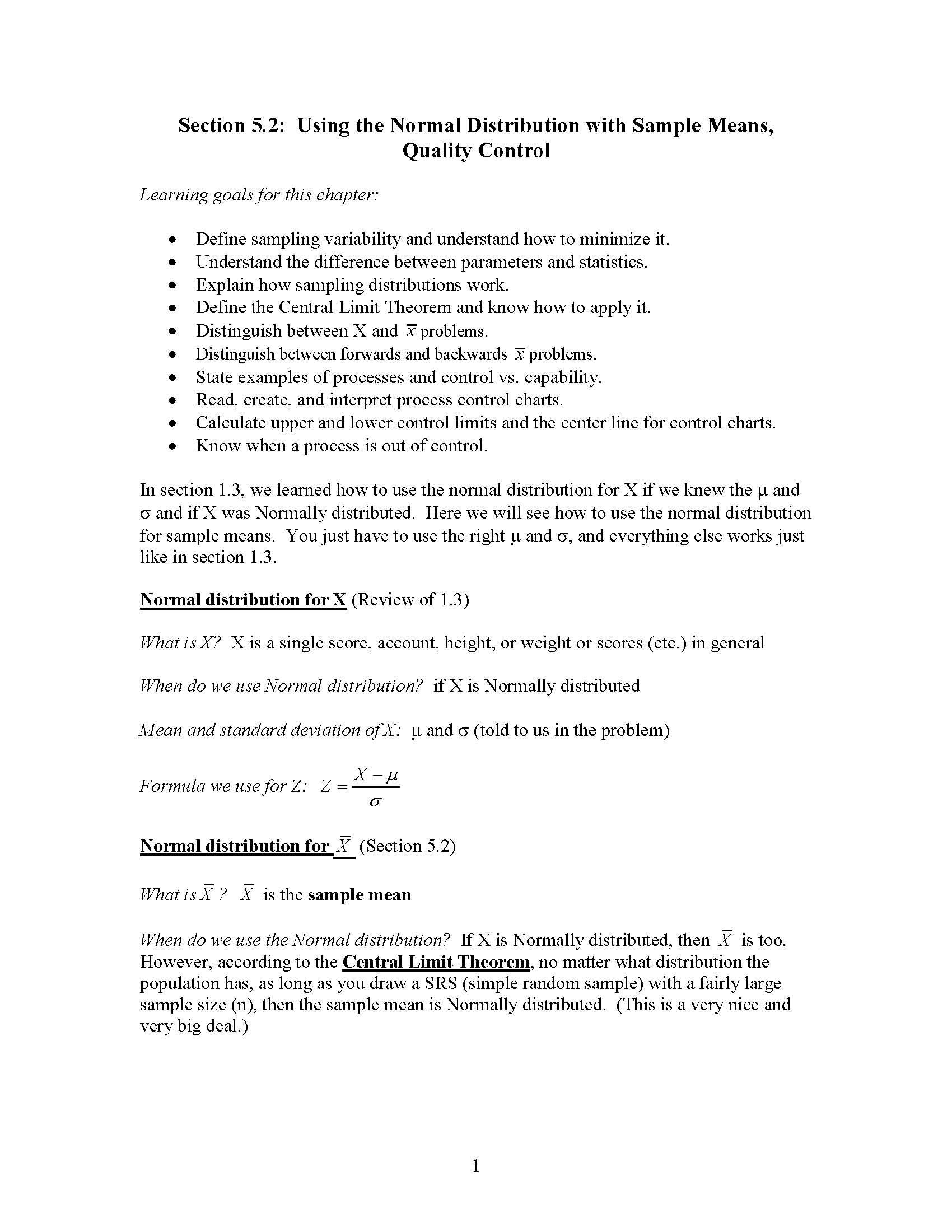 Elementary Statistical Methods