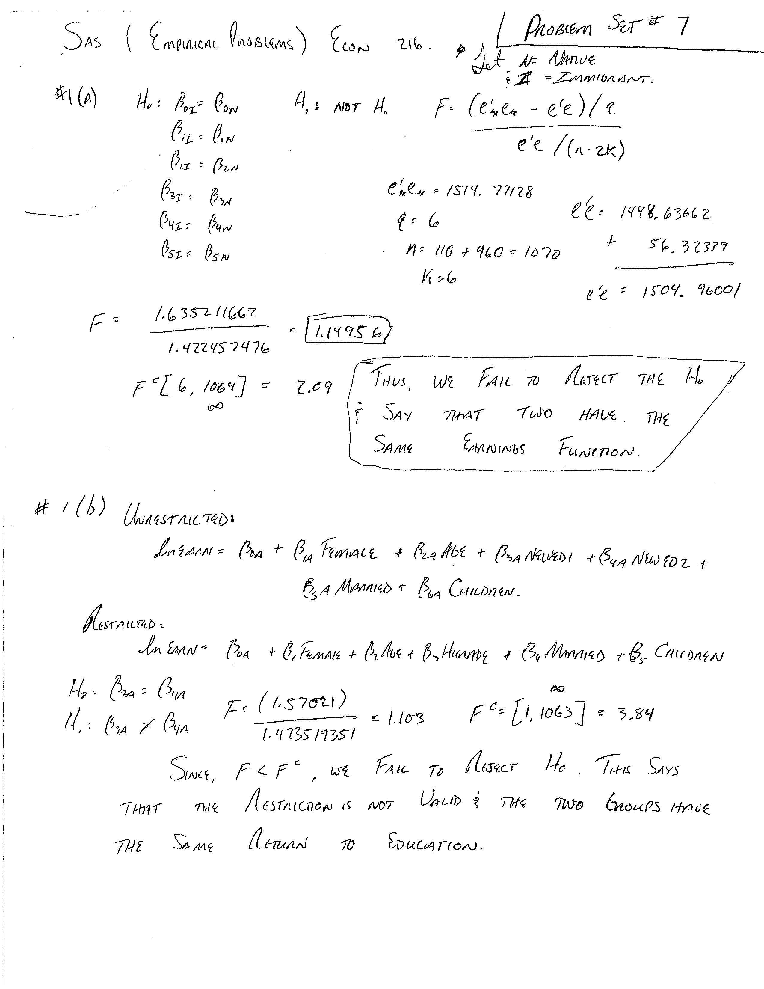 Applied Econometric Analysis I