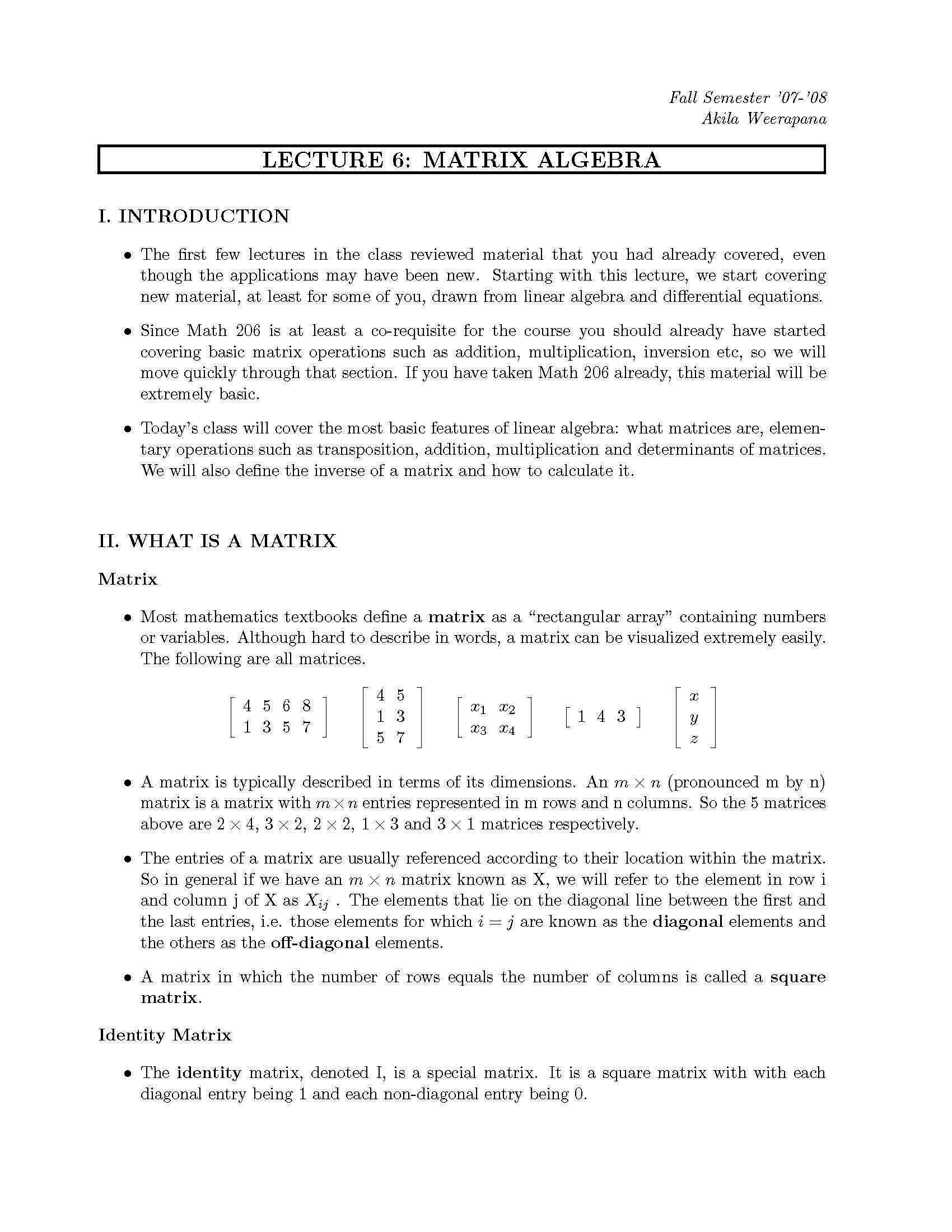 Linear Algebra