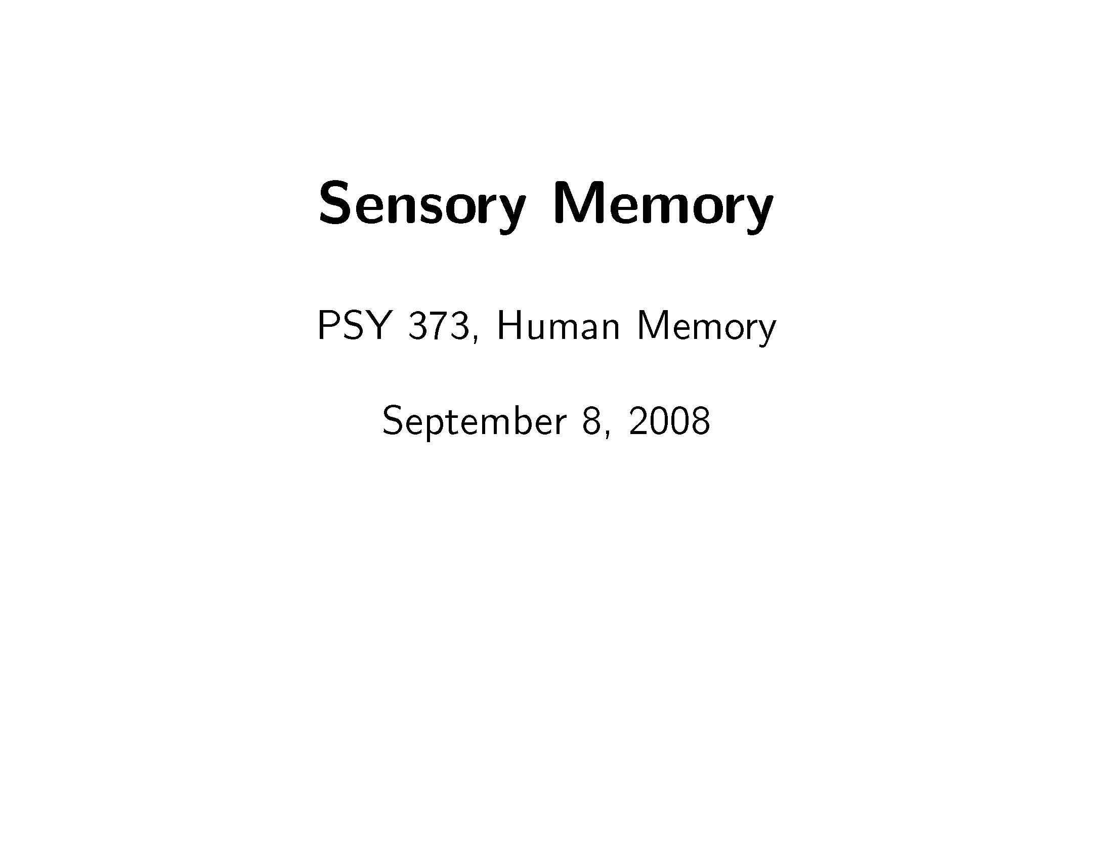 Human Memory