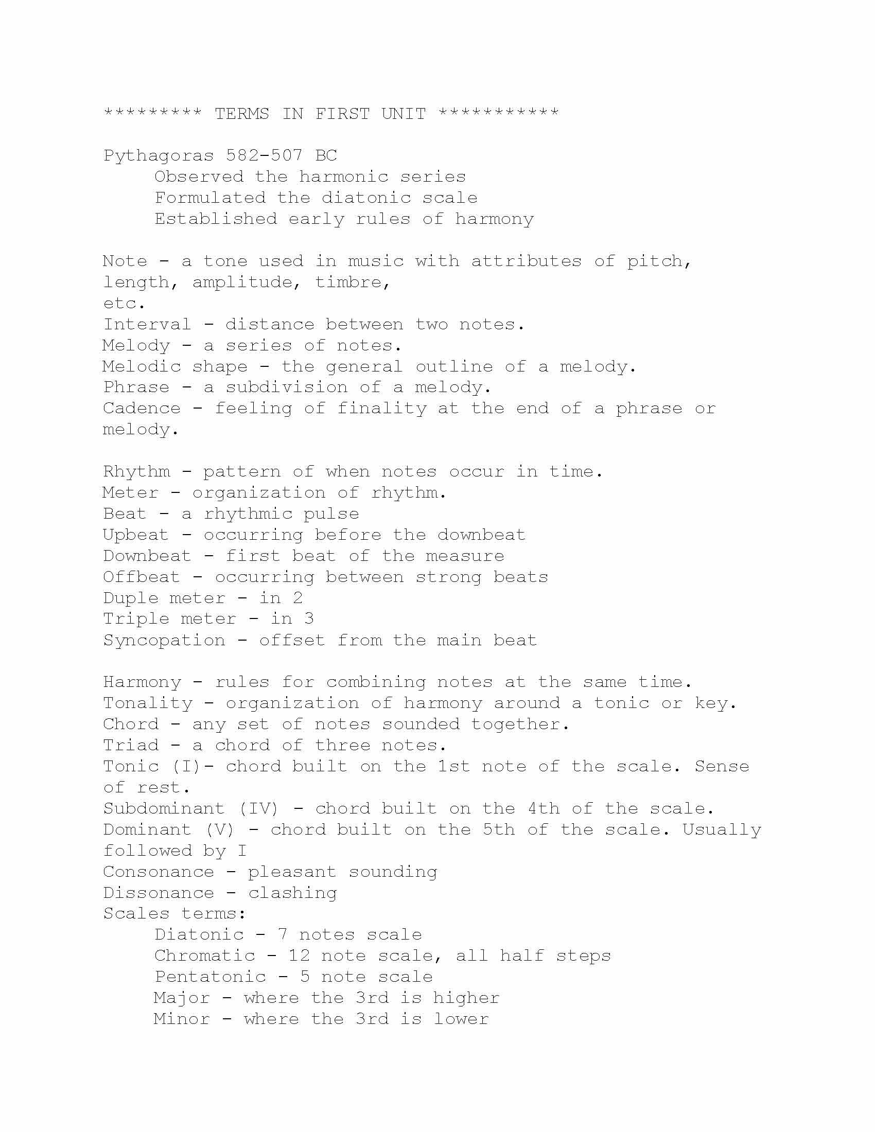 Introduction to Music