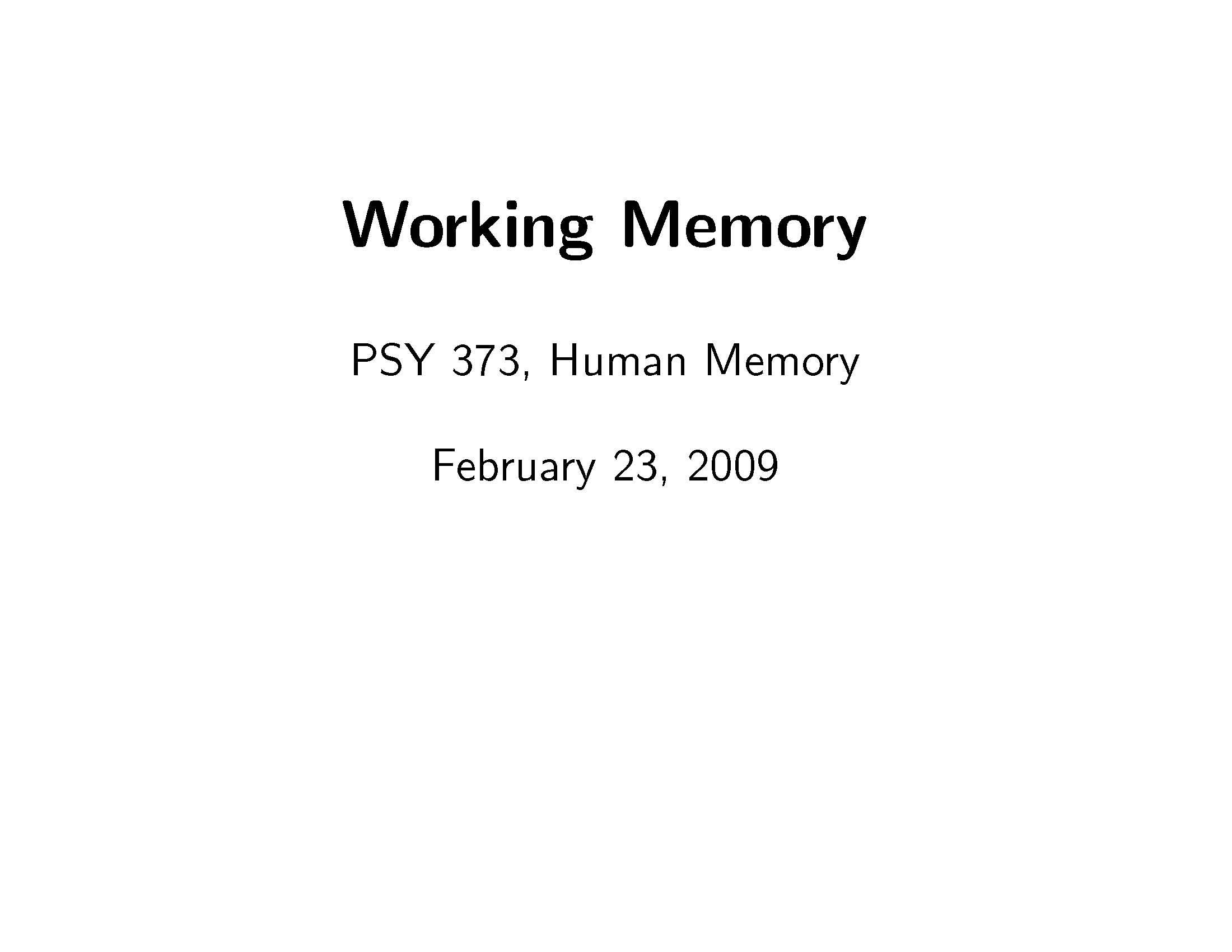 Human Memory