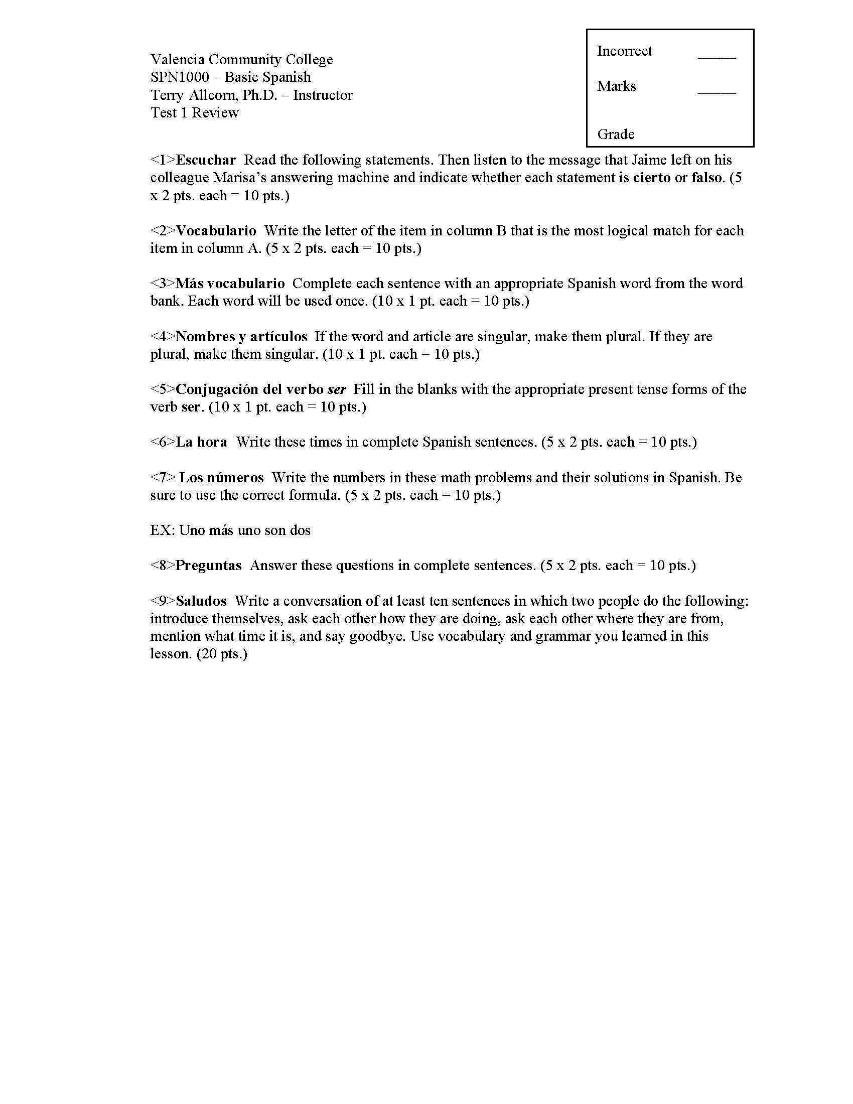 Conversational Spanish