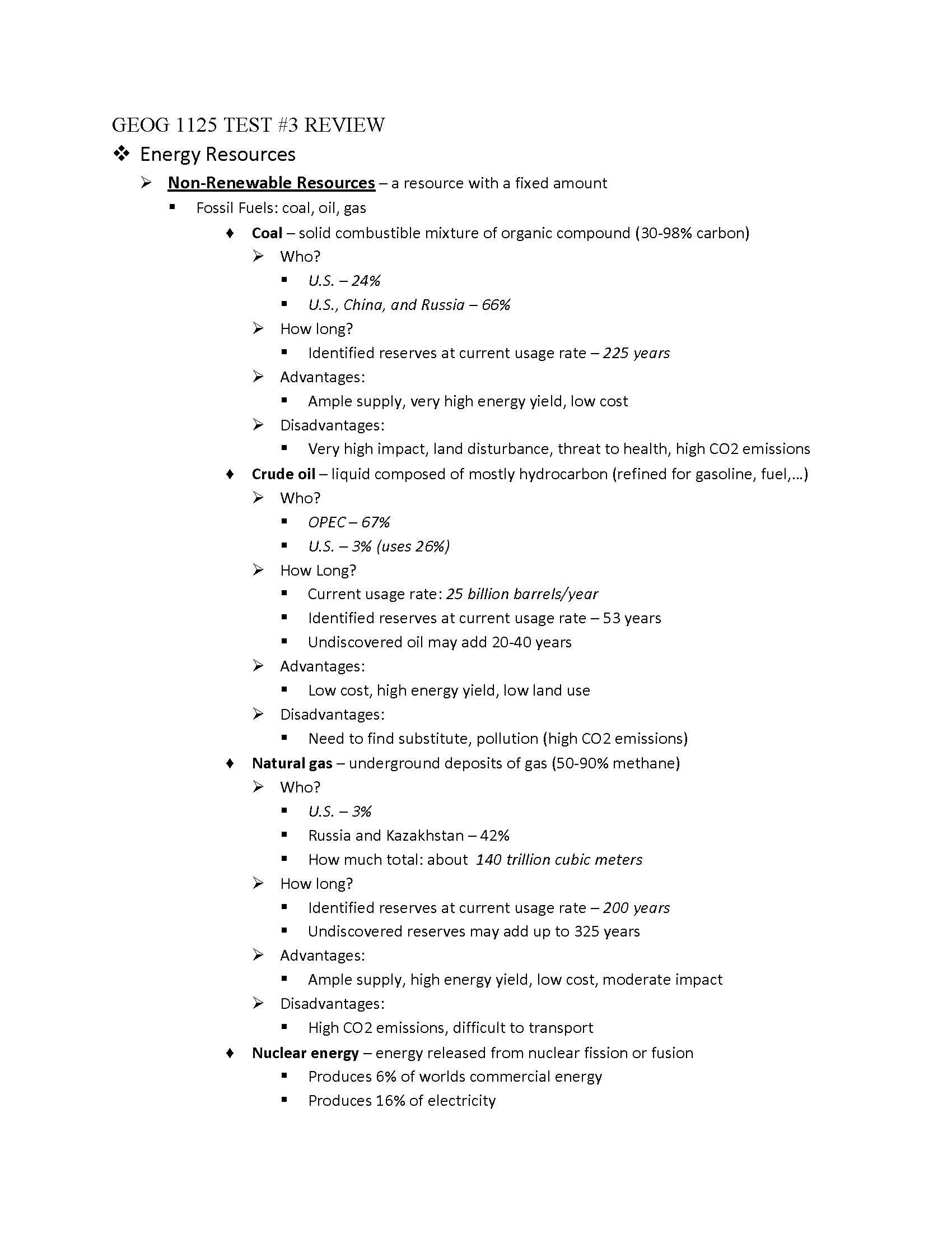 RESOURCES & ENVIRON