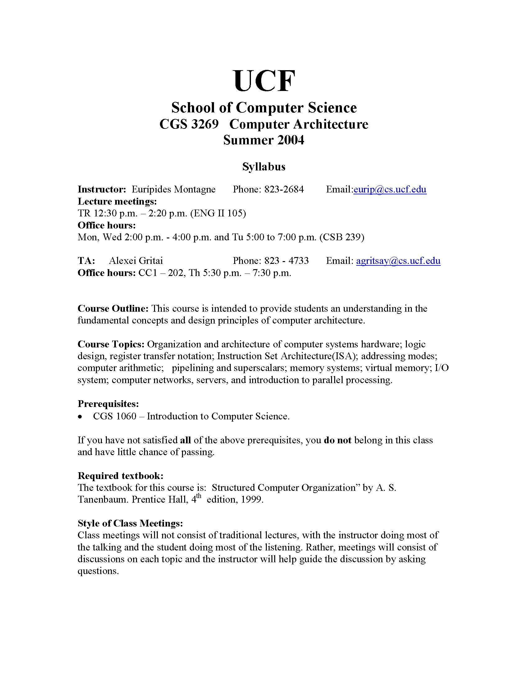 Computer Architecture Concepts