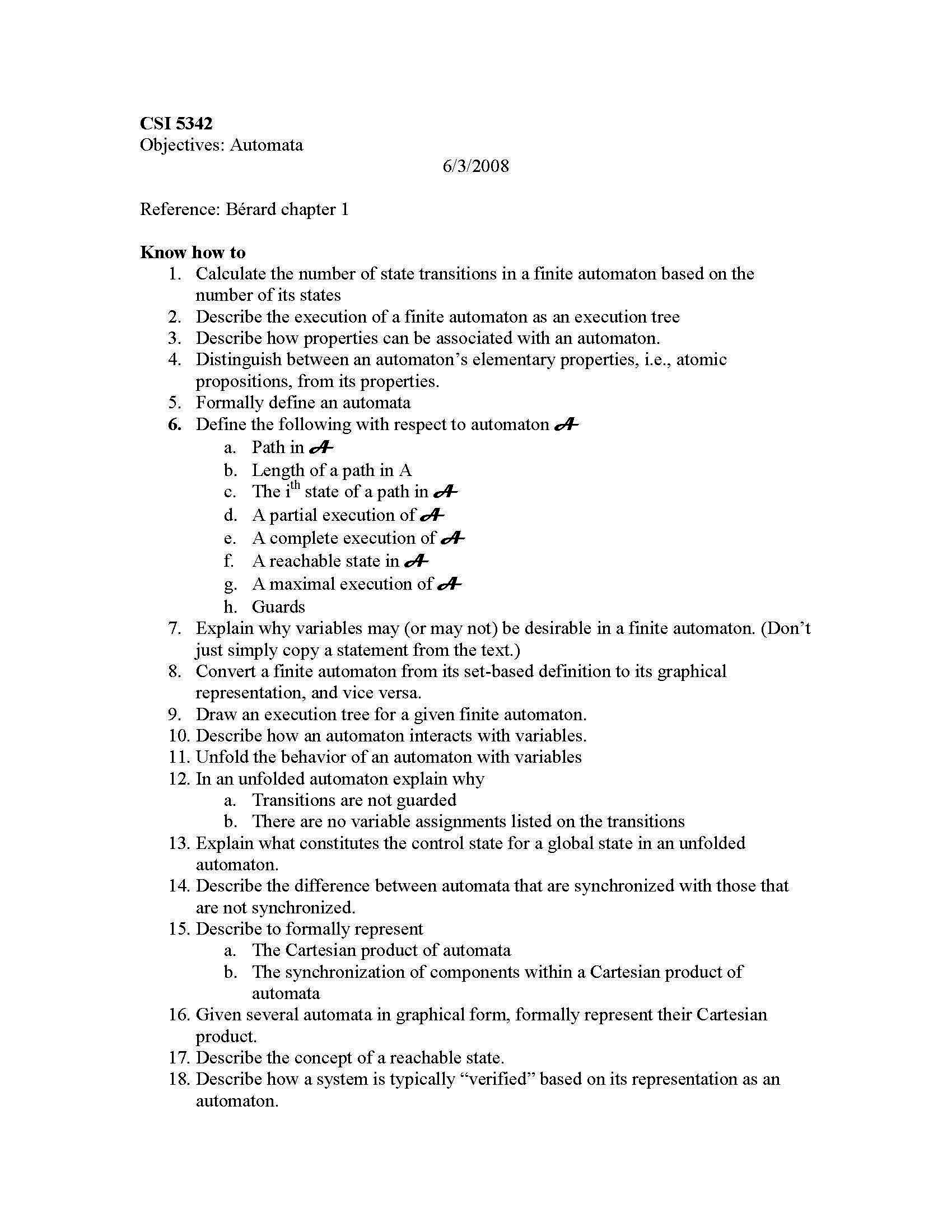 Formal Specifications