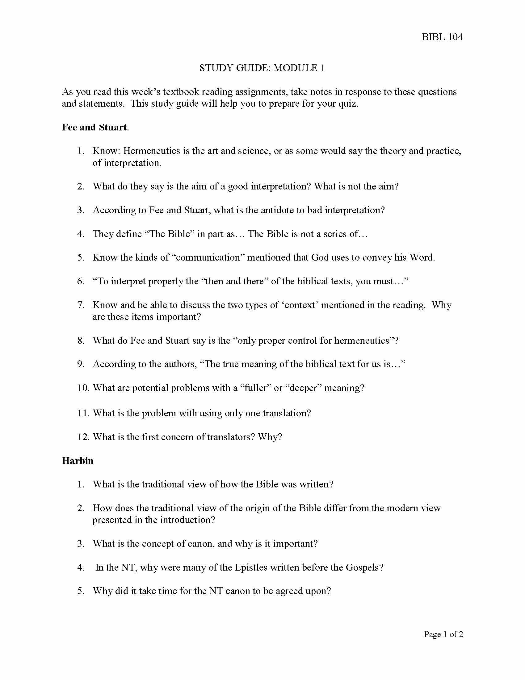 Survey of Biblical Literature