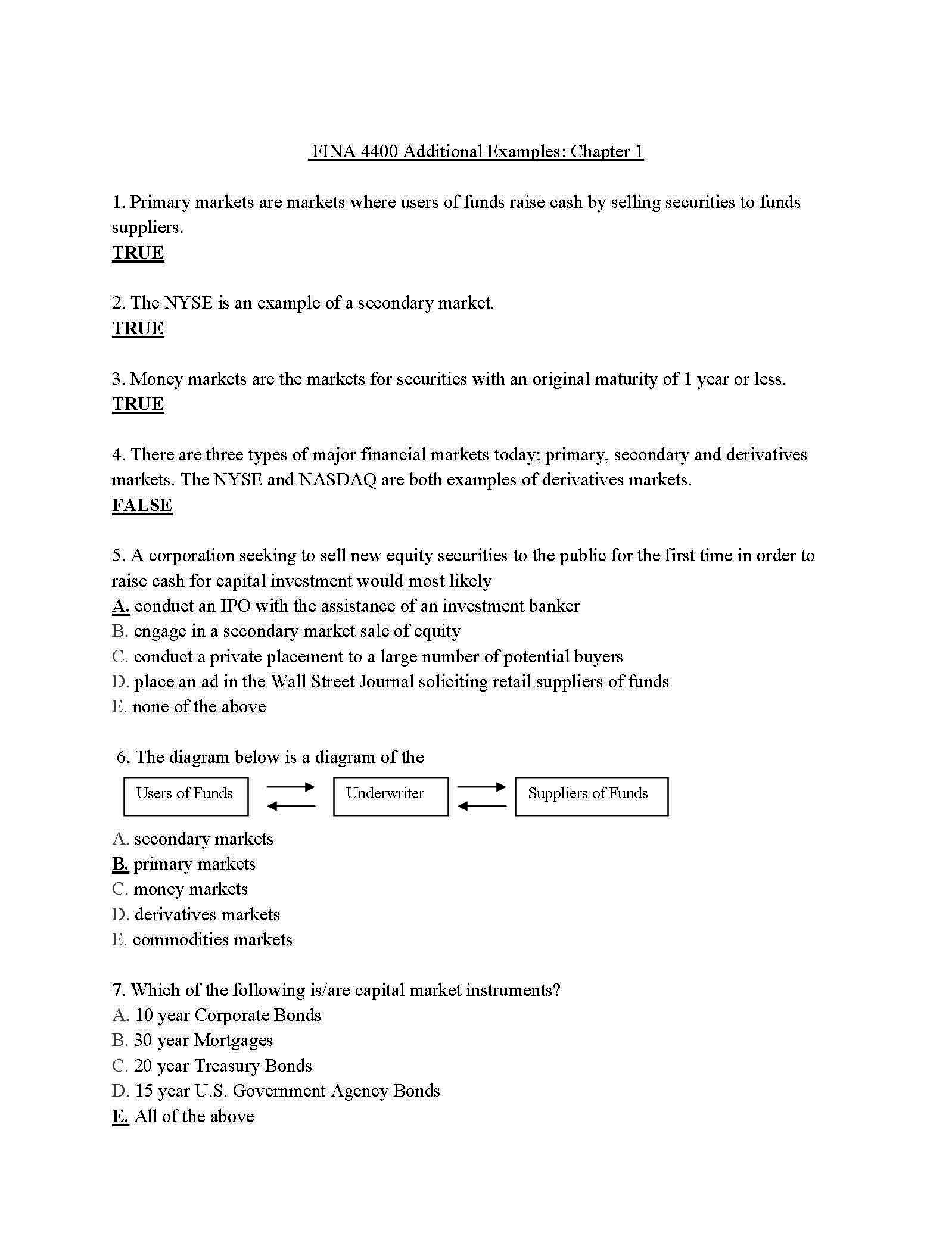 Financial Markets and Institutions