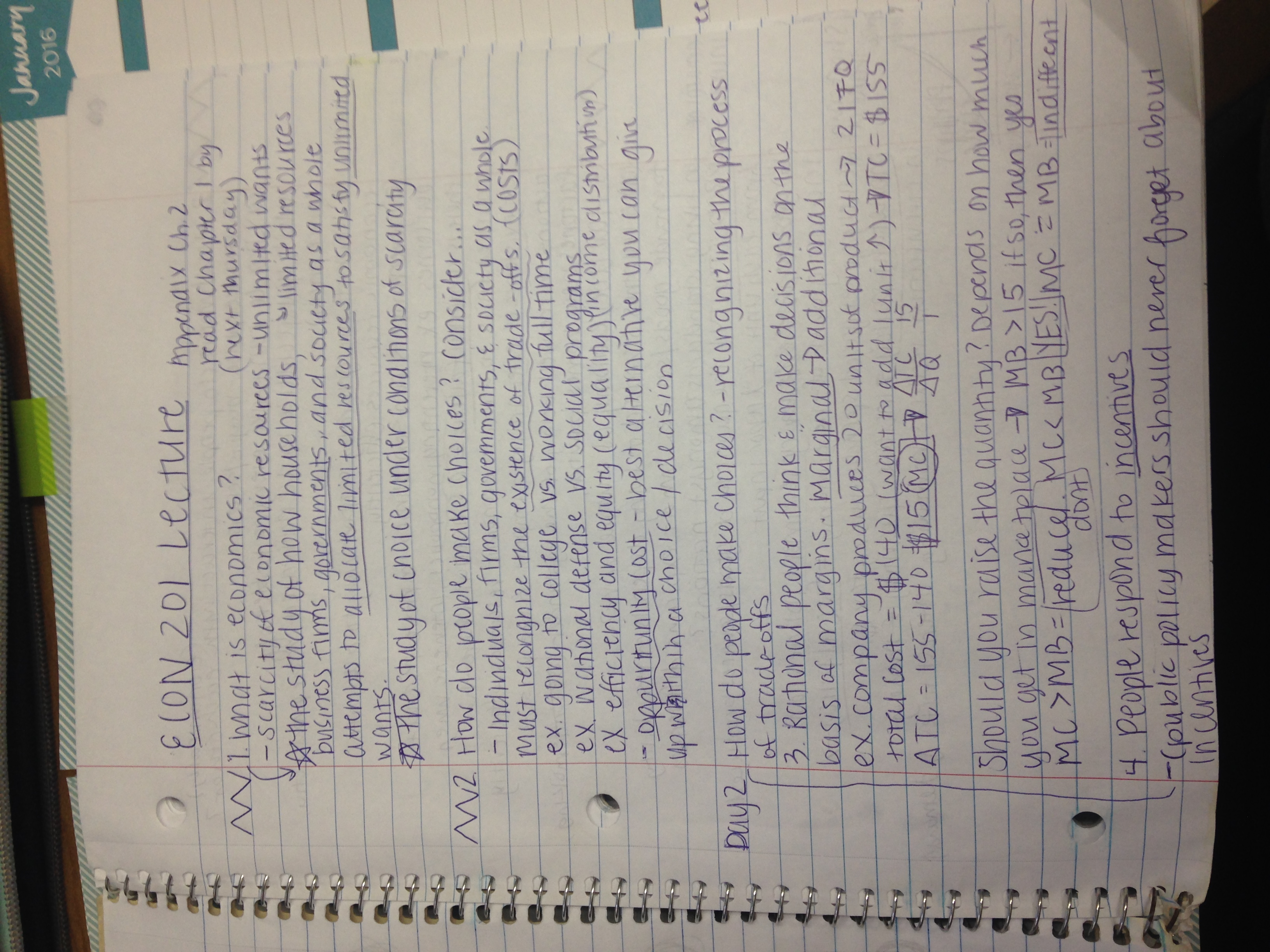 Econ 201 Week 1 Notes