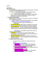 One Week of Notes- Physical Anthropology