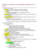 Chem 102 Module 2: Solutions and Colligative Properties