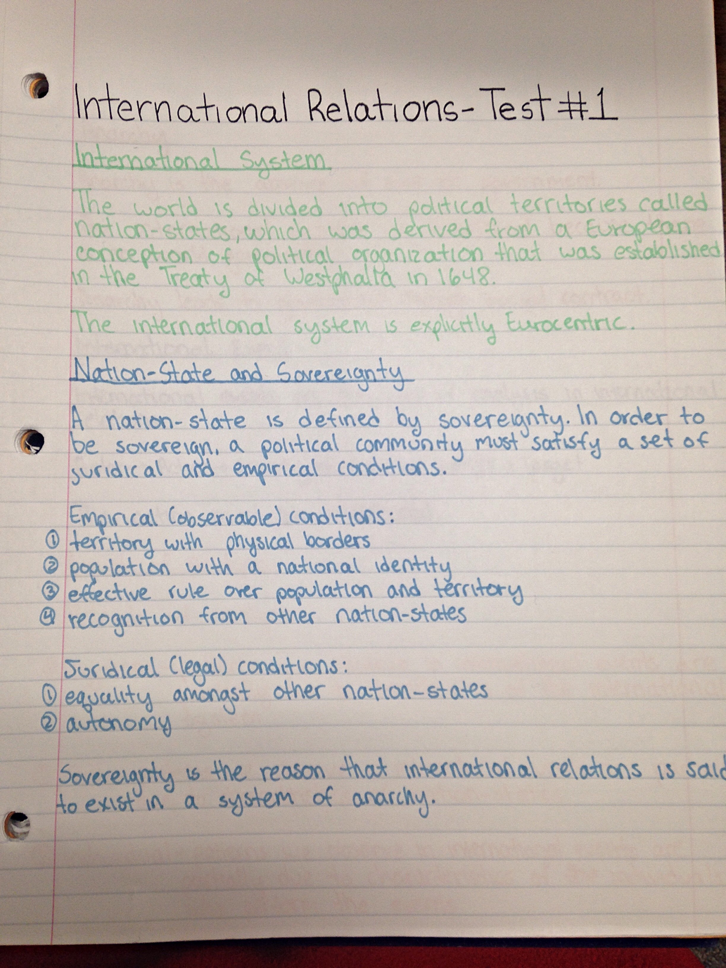 Test #1 Definitions