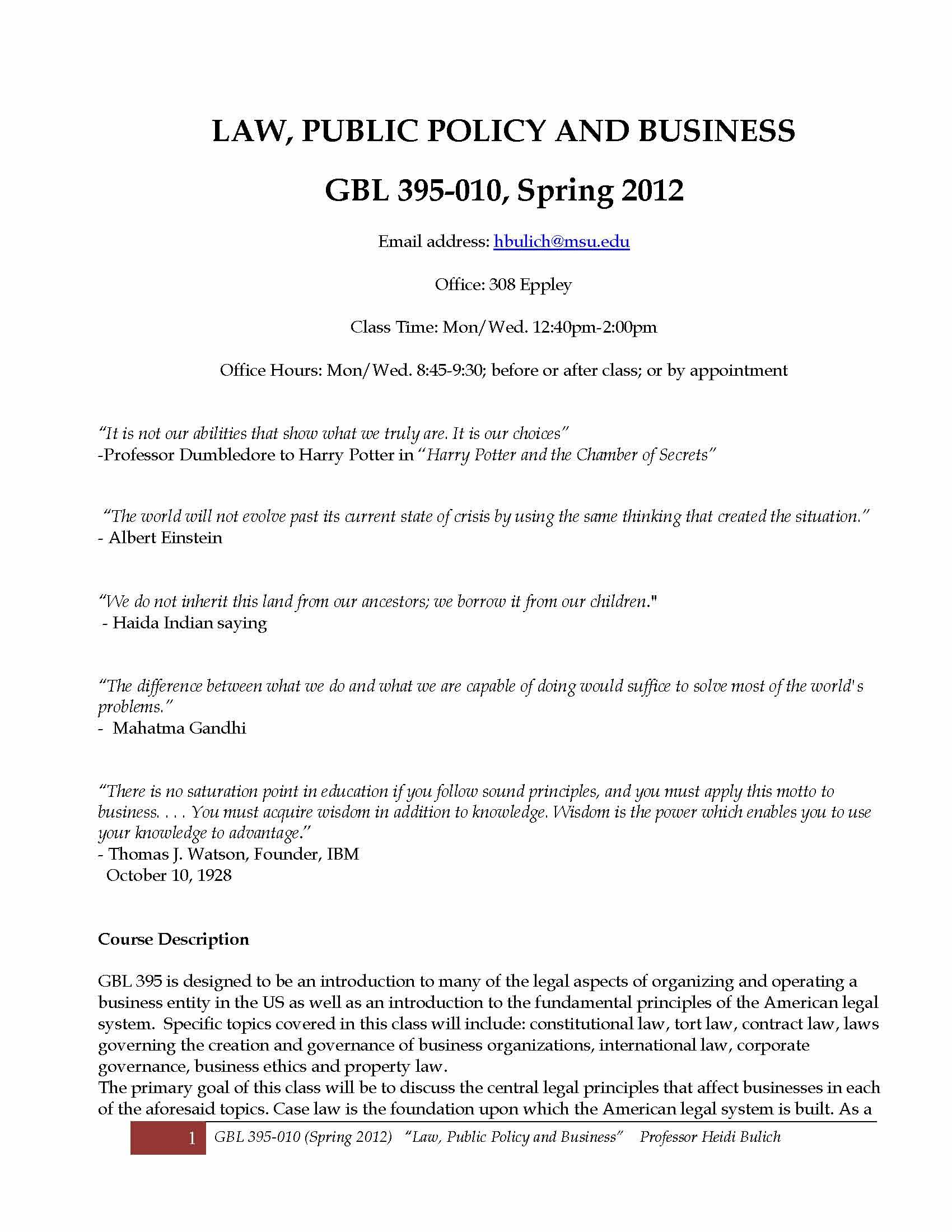 Law Public Policy & Business