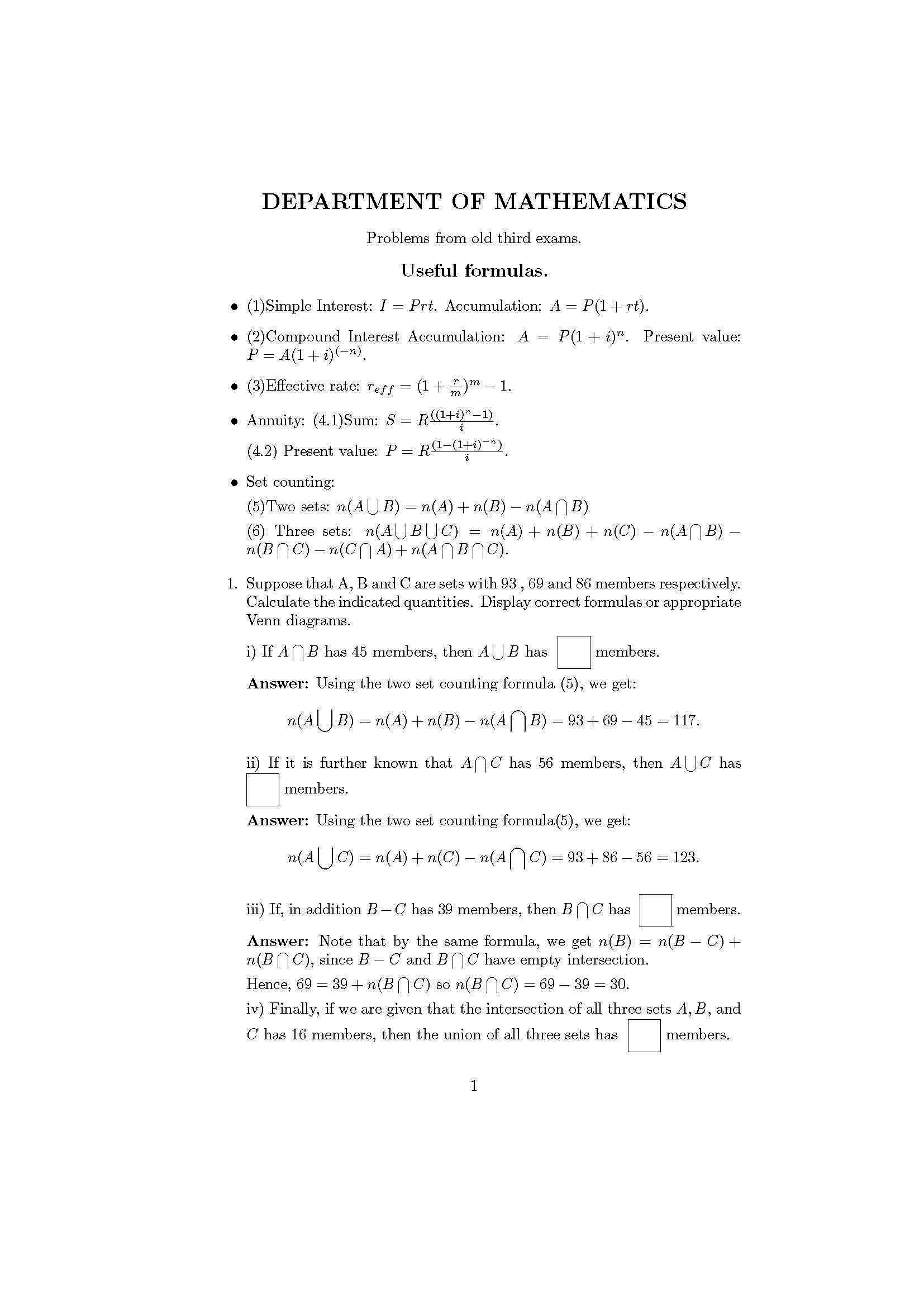FINITE MATH & ITS APPLIC