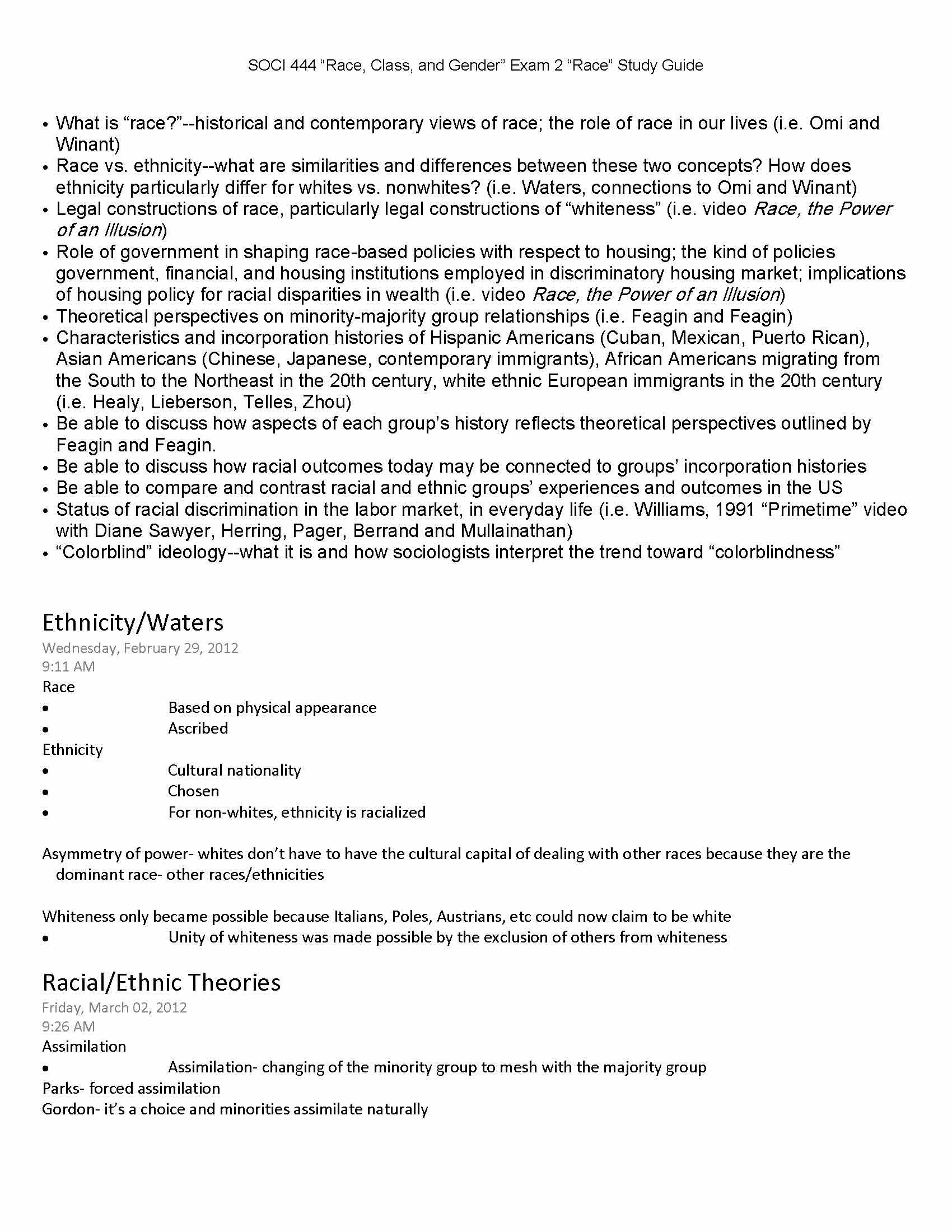 Race, Class, and Gender