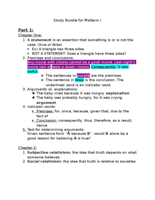Study Guide/Notes Bundle for Midterm 1