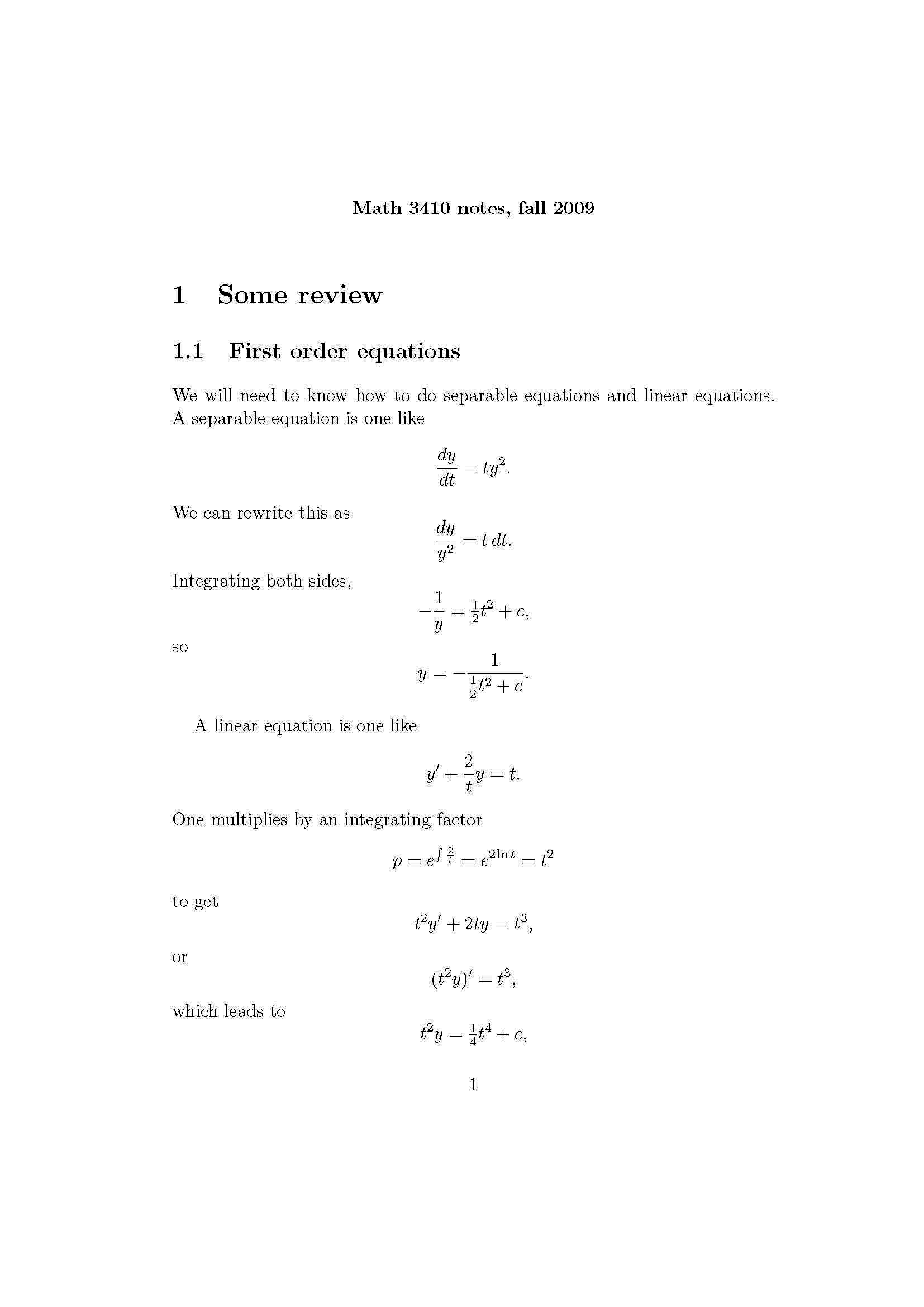 Differential Equations for Applications
