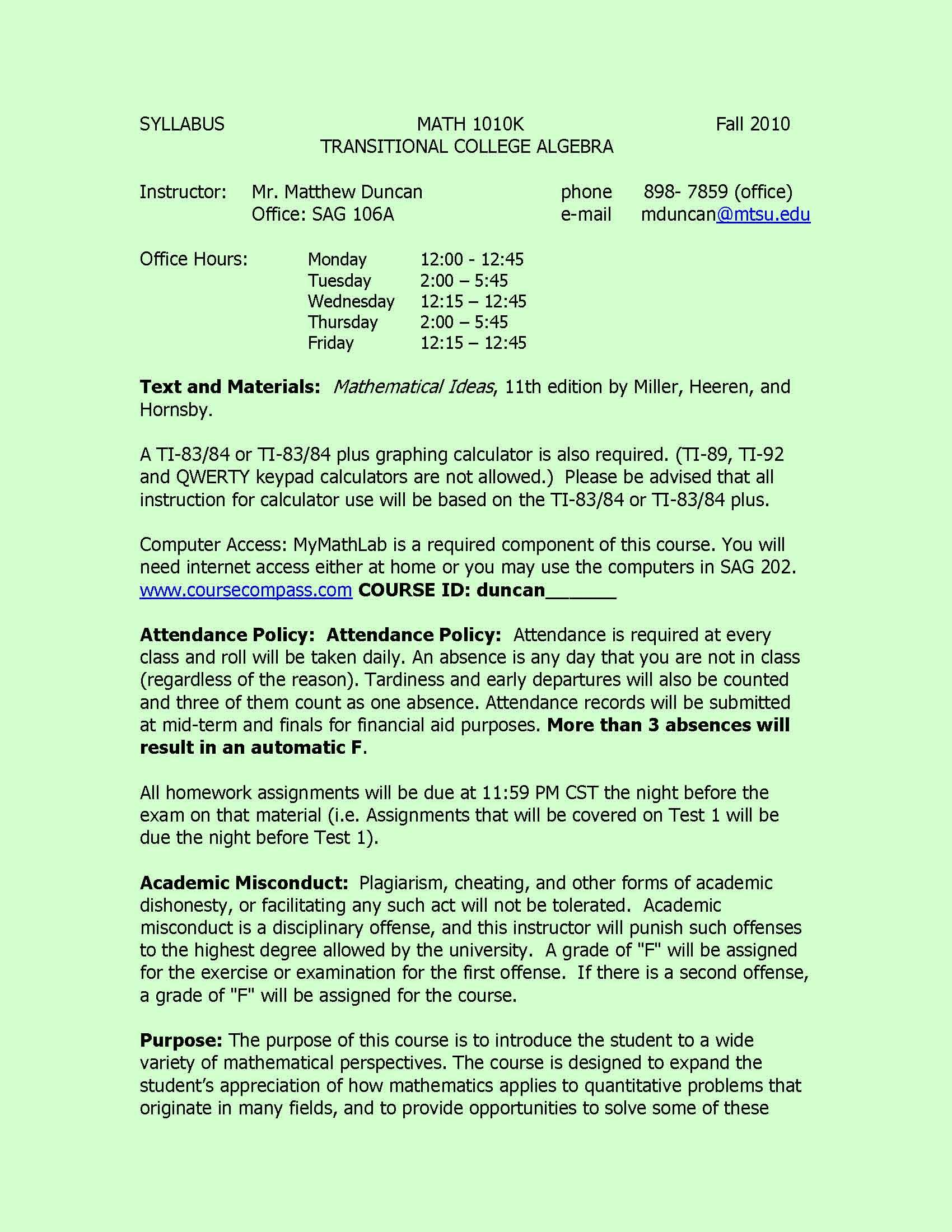 Mathematics for General Studies