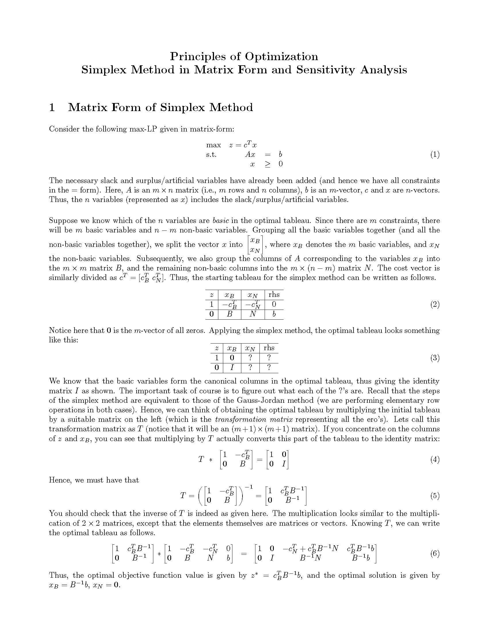 Principles of Optimization