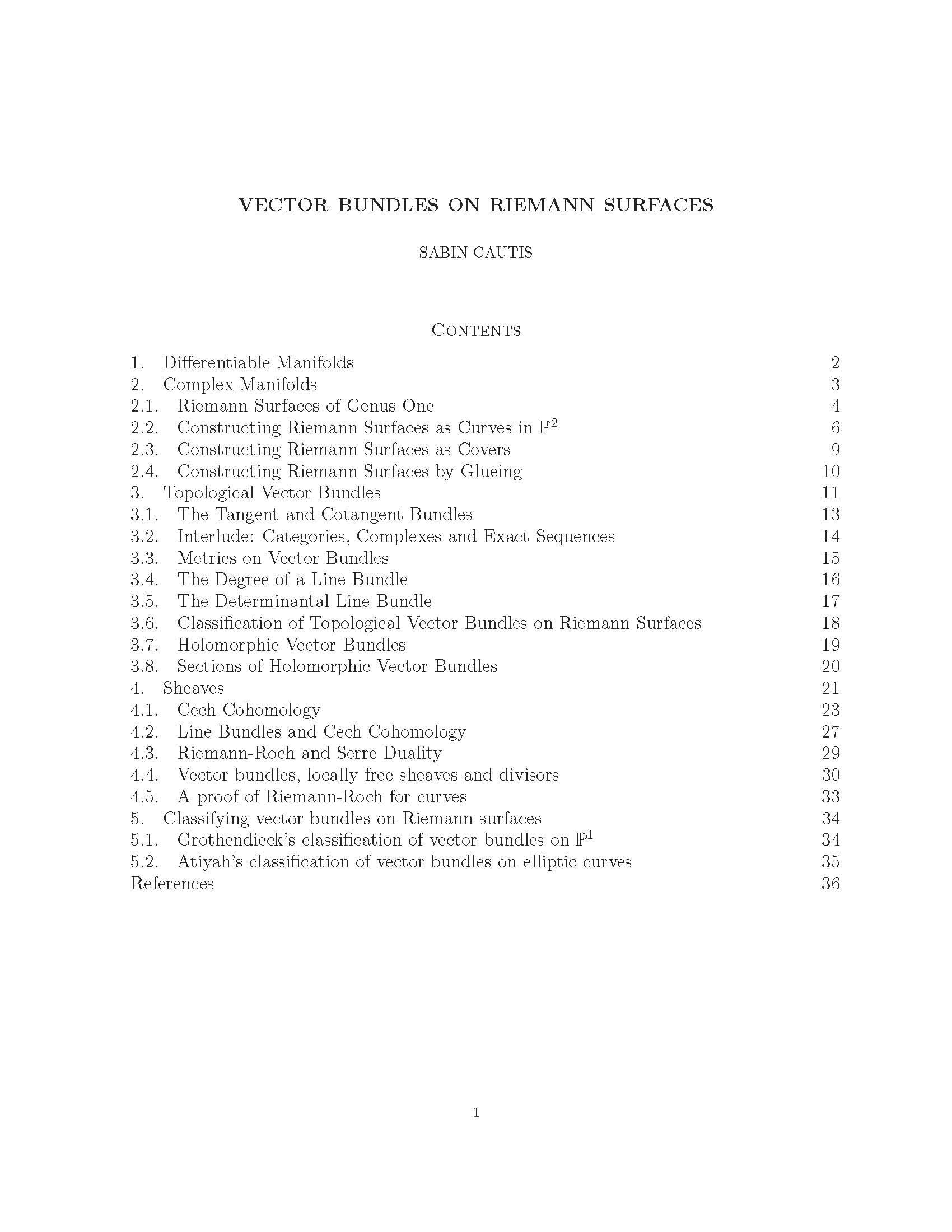 TOPICS IN COMPLEX ANALYSIS