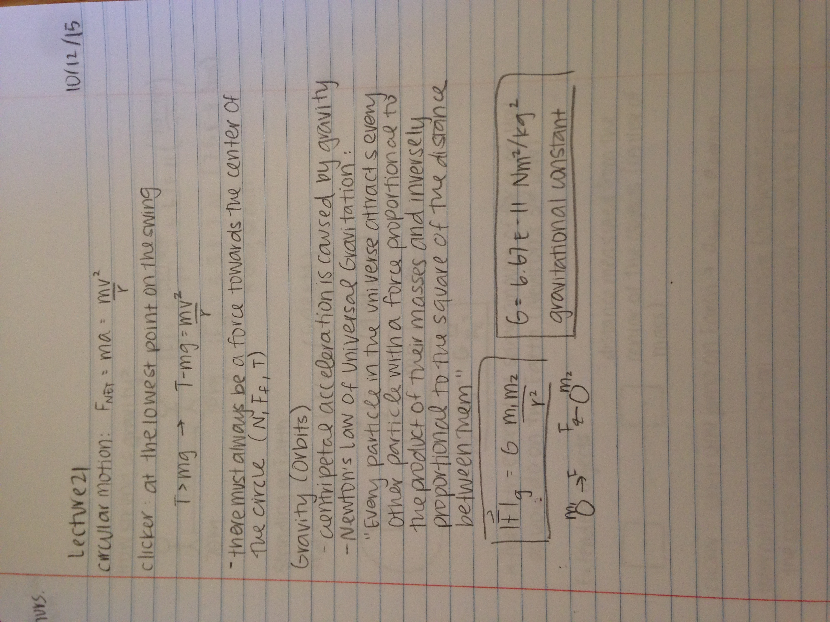 Week 8 Notes- Physics 2010