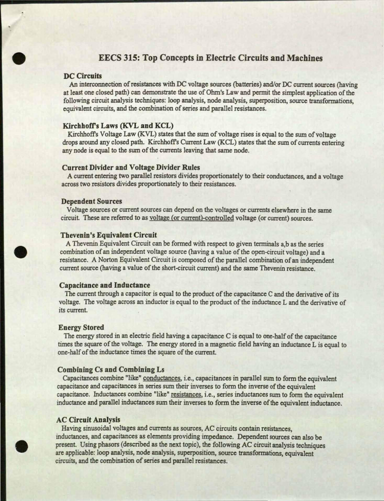 Electric Circuits and Machines